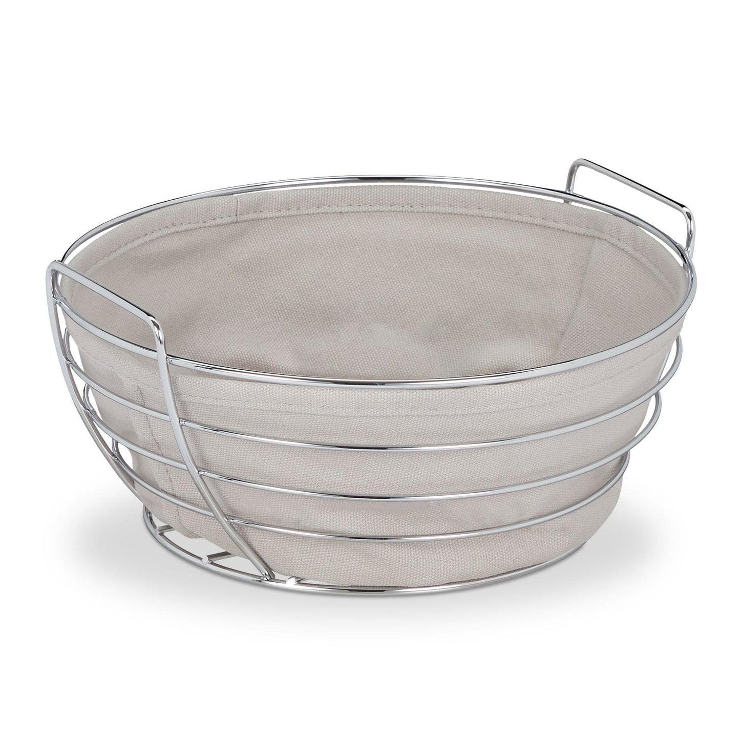 Round metal bread basket with cover