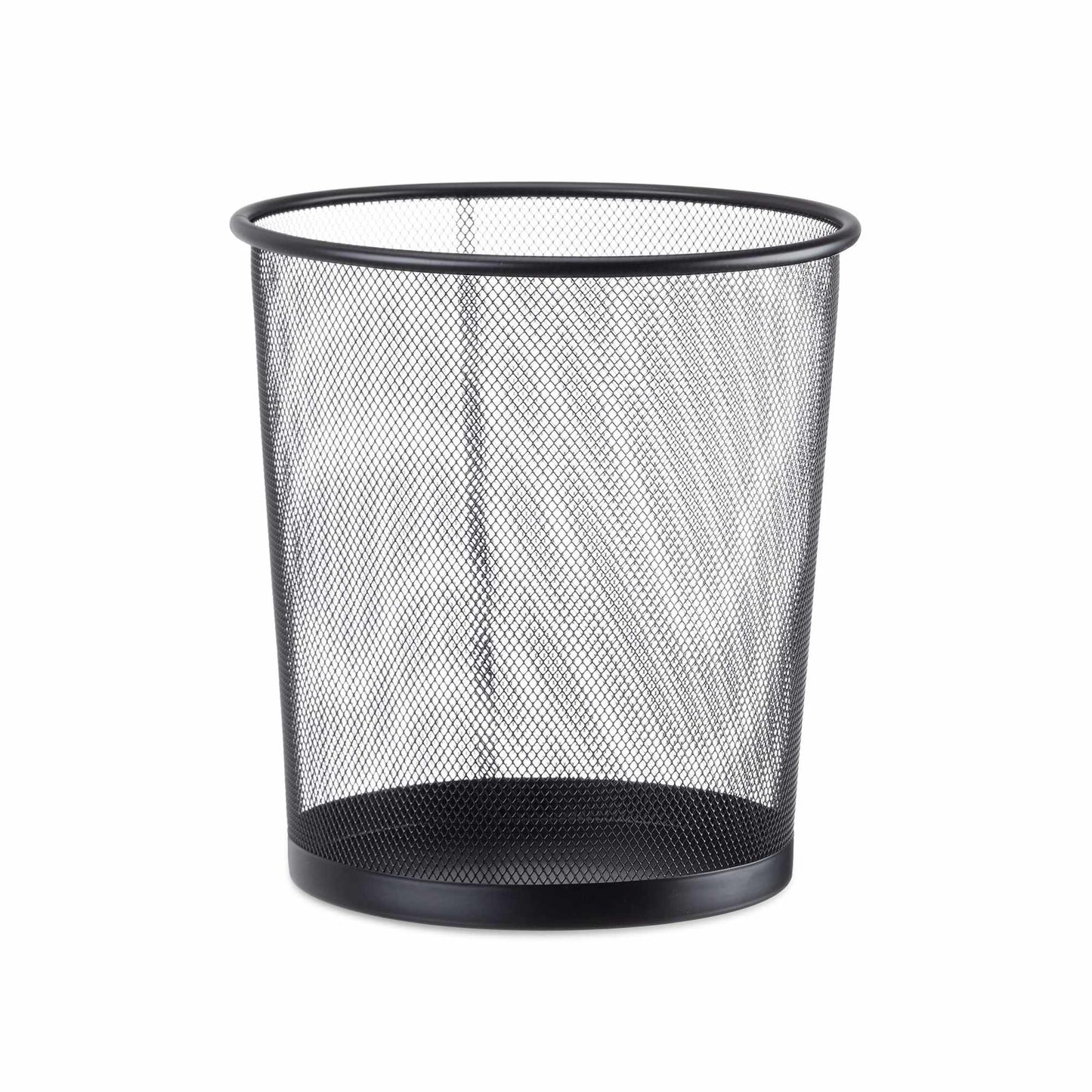 Round metal wastebasket