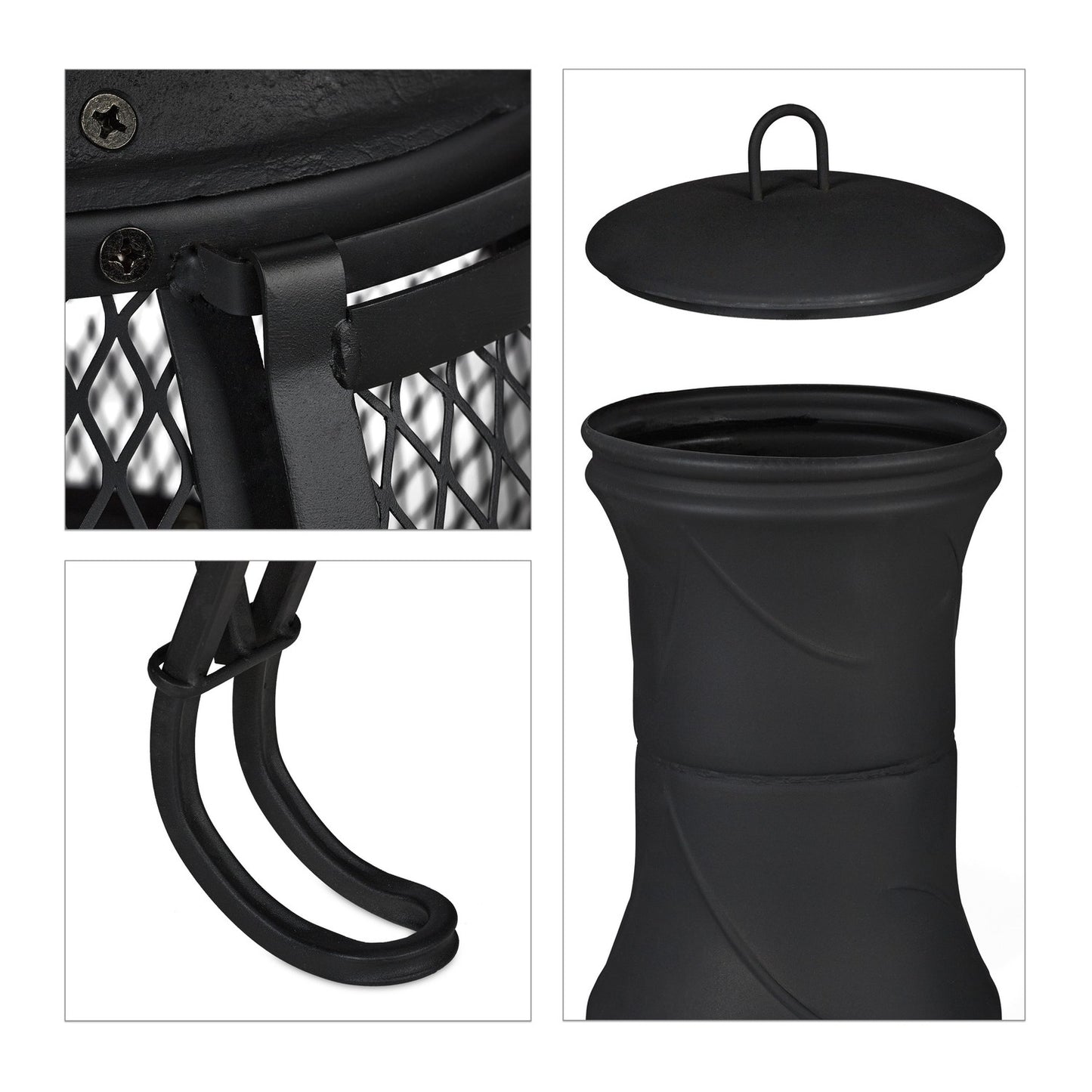 Round outdoor stove black