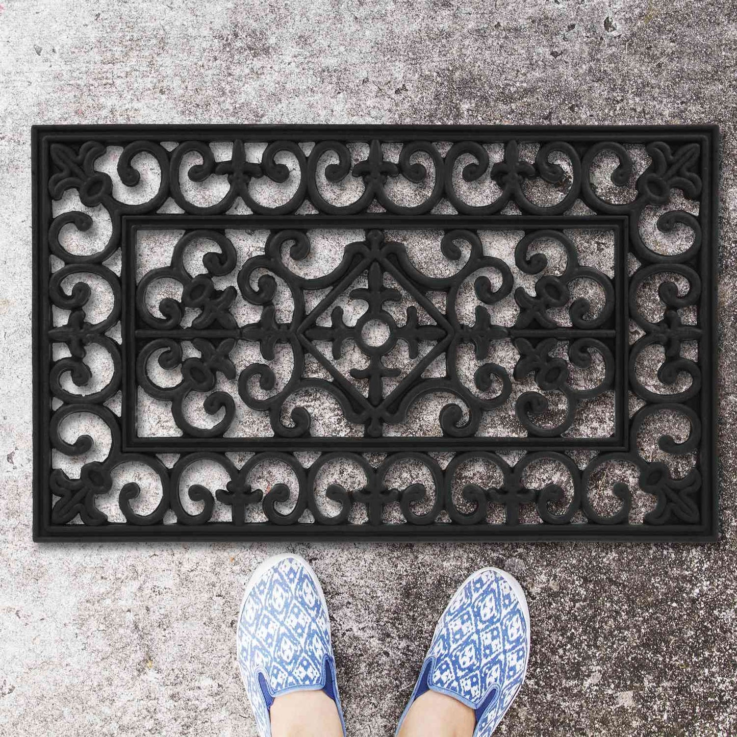 Rubber door mat 75 x 45 cm