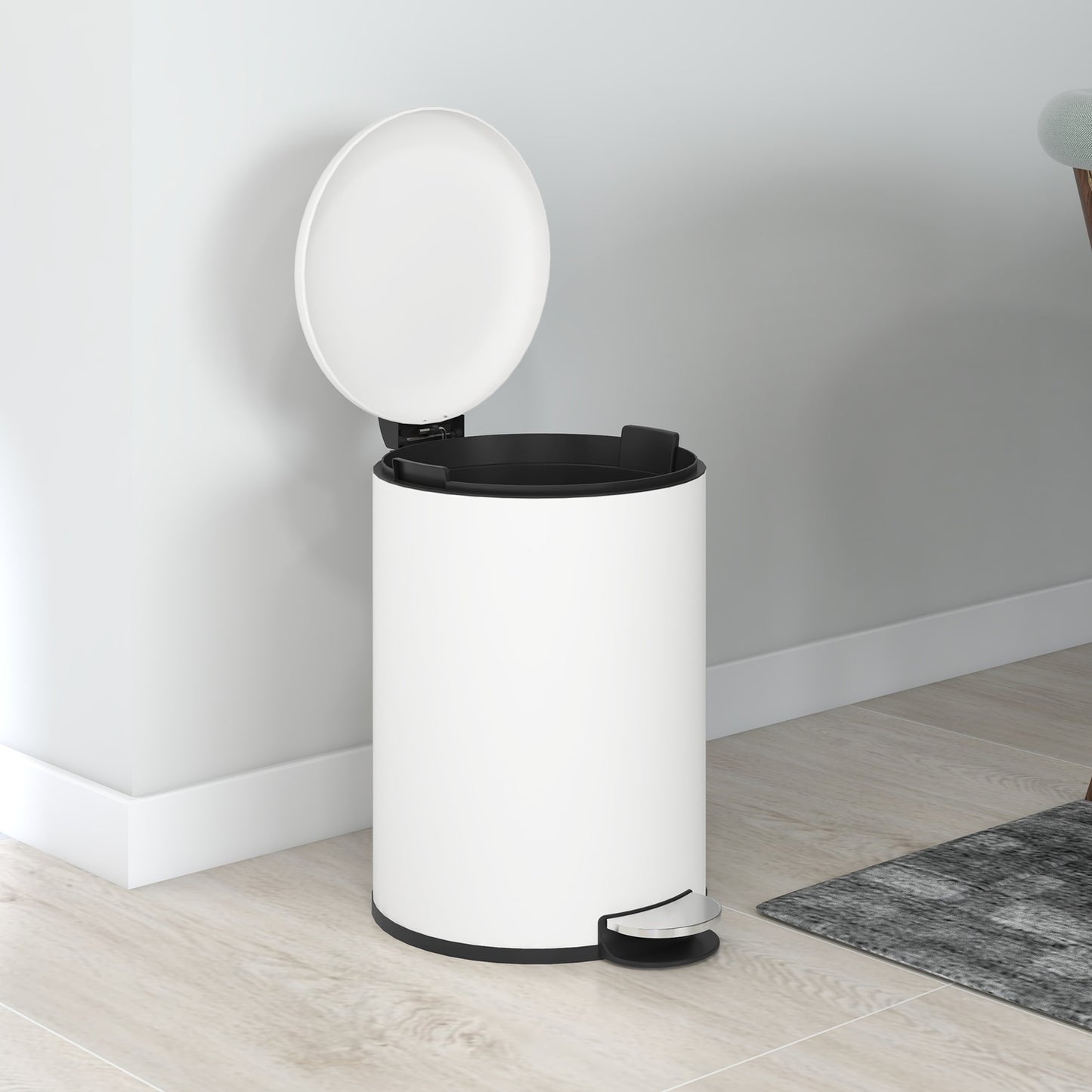 Metal pedal waste container with inner basket, 20L, 36x30x44.5 cm