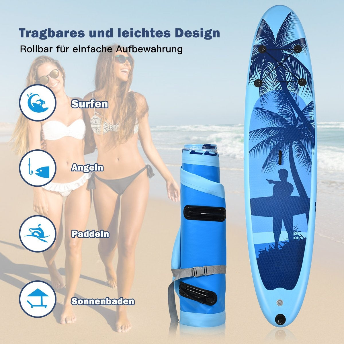SUP Board Inflatable Stand up Board Paddle Board Blue-L