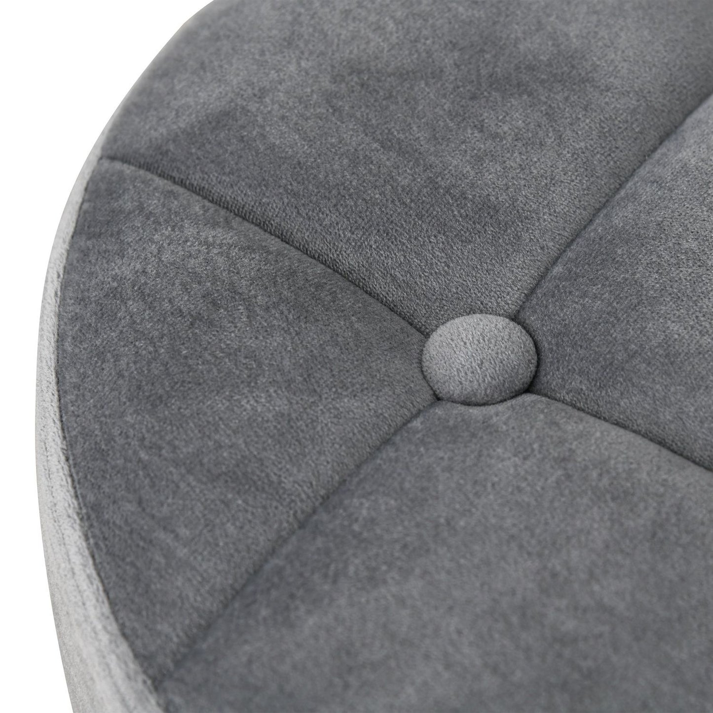 Lounge chair Rolling Stool, Velvet Touch, Adjustable height, Grey