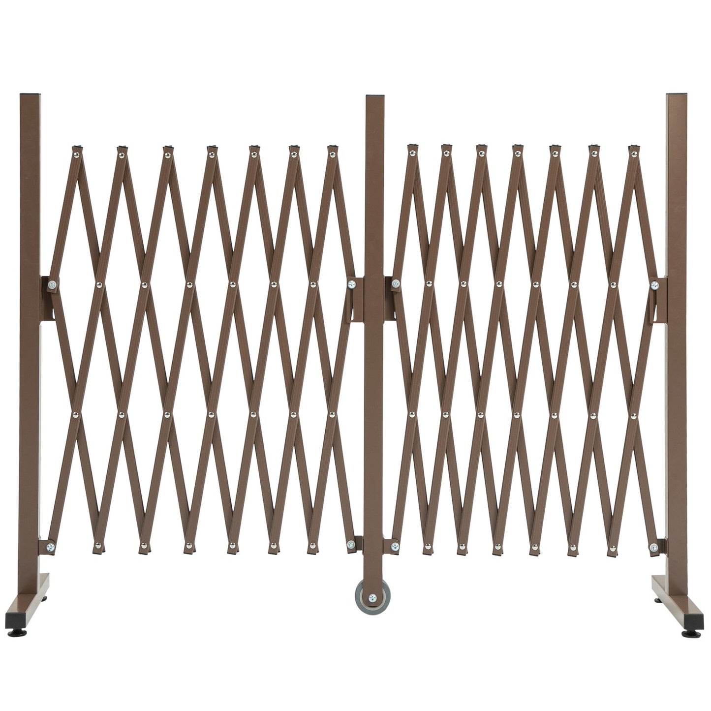 Expandable aluminum garden barrier, brown, 52-405 cm