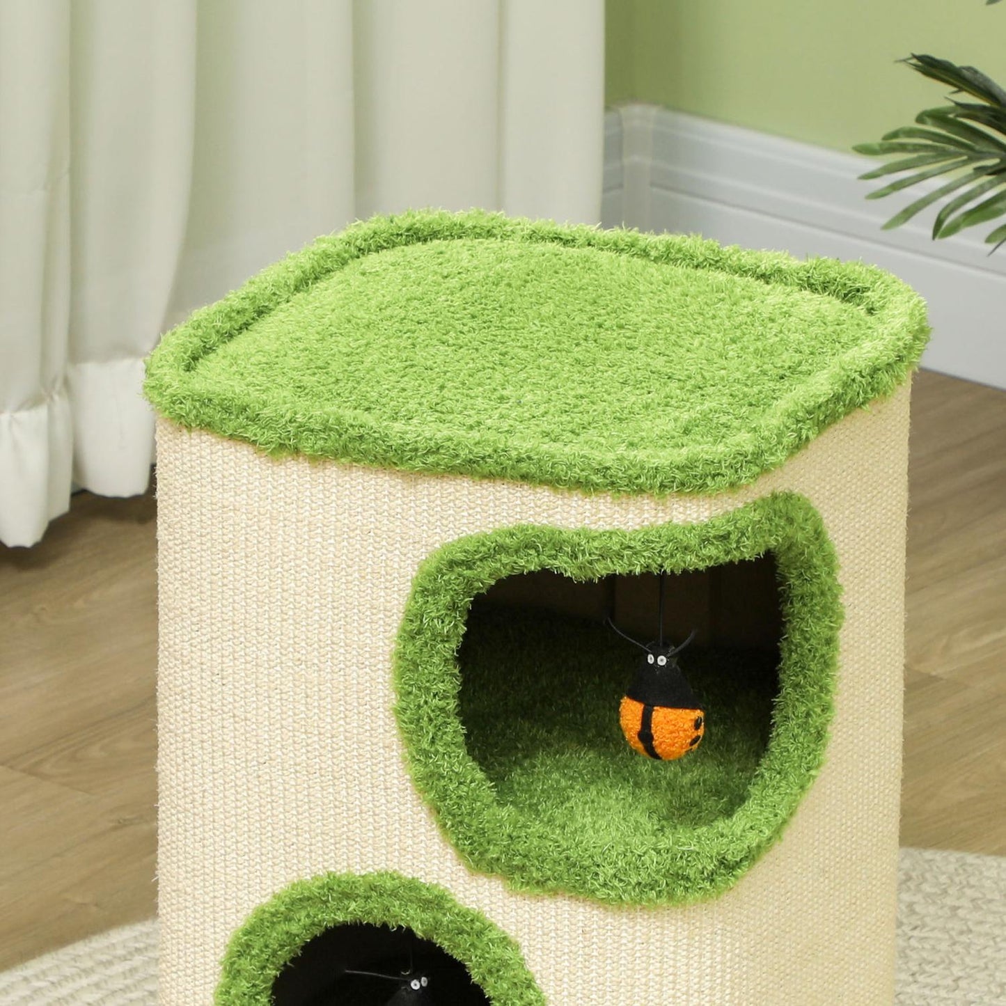 Cat litter box, 52 cm high, Sisal Cave Tower with toys