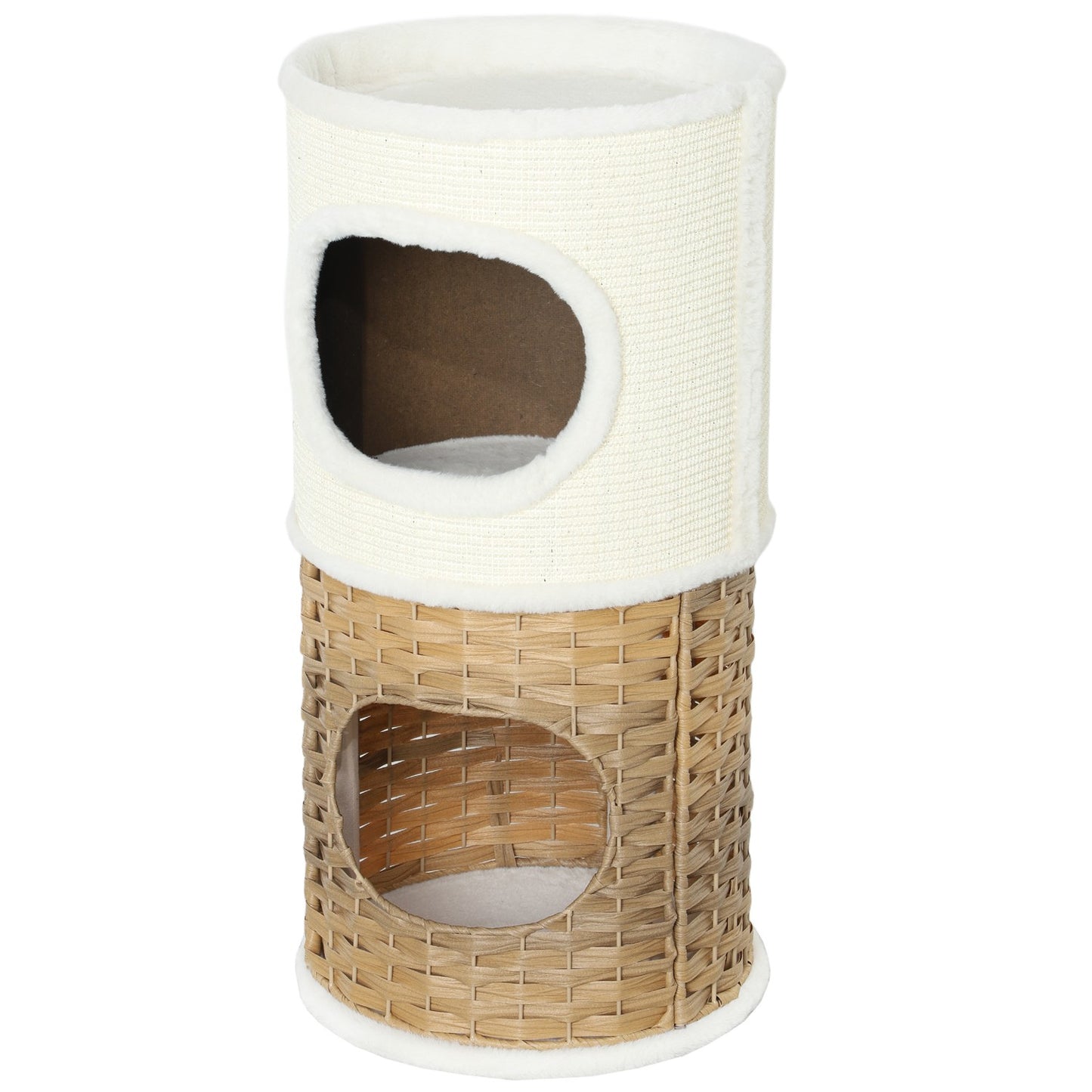 Three-Tier Cat Tree with Sisal Post, Cream White, 80 cm