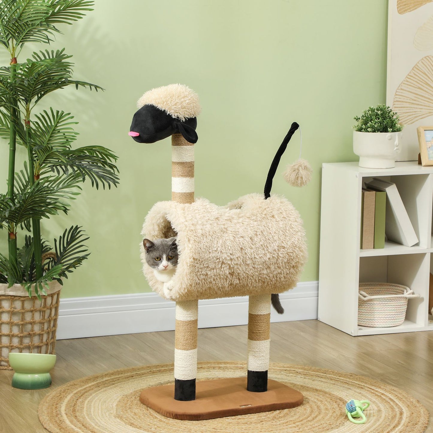 Cat tree with scratching post, tunnel, for cats up to 5 kg