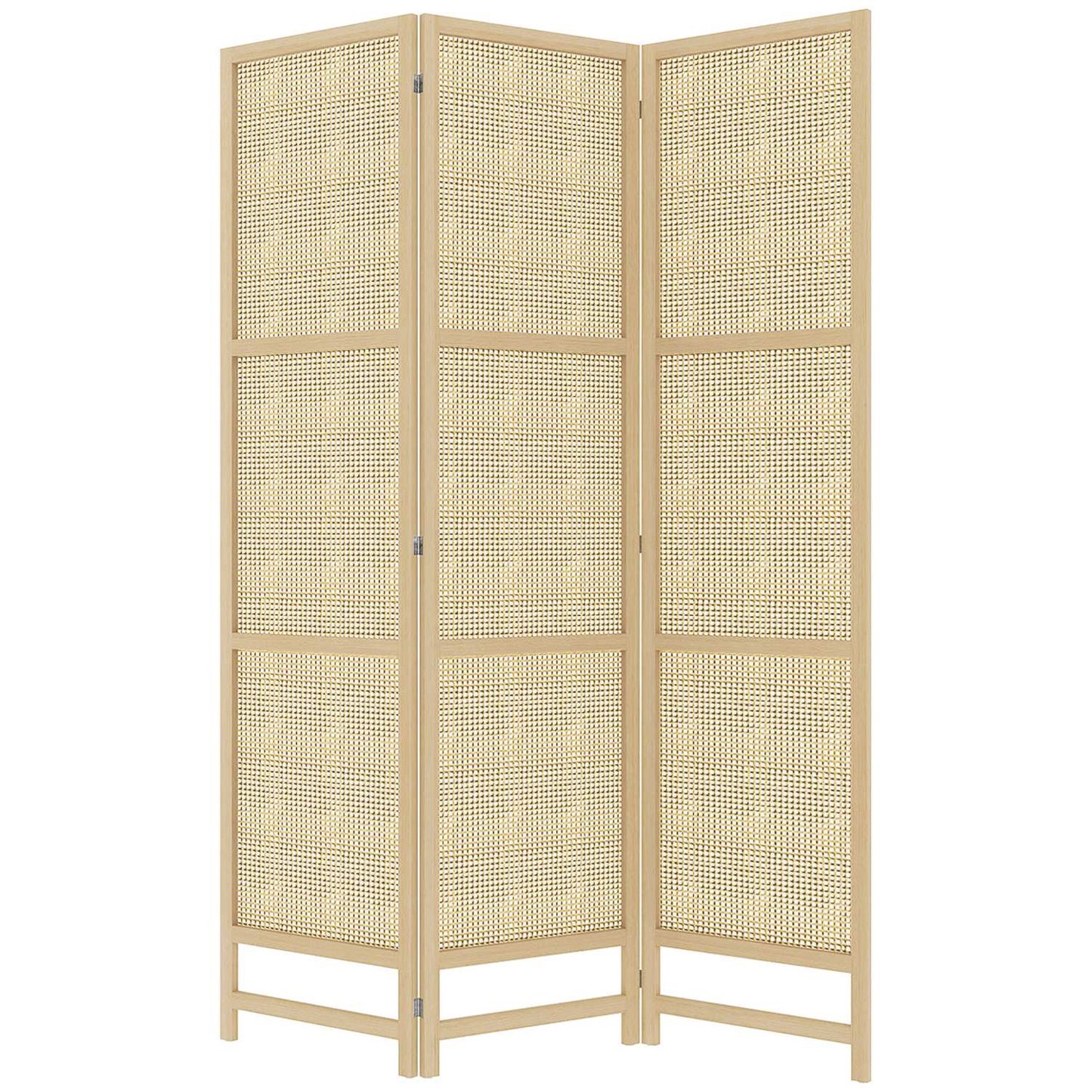 Foldable 3-panel rattan room divider - 135x180 cm Privacy screen