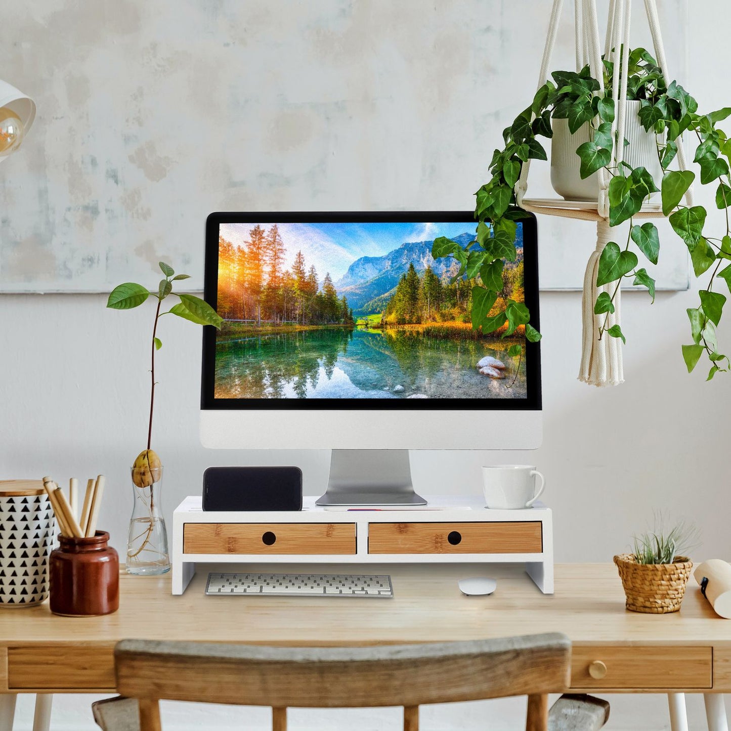 Screen stand with storage