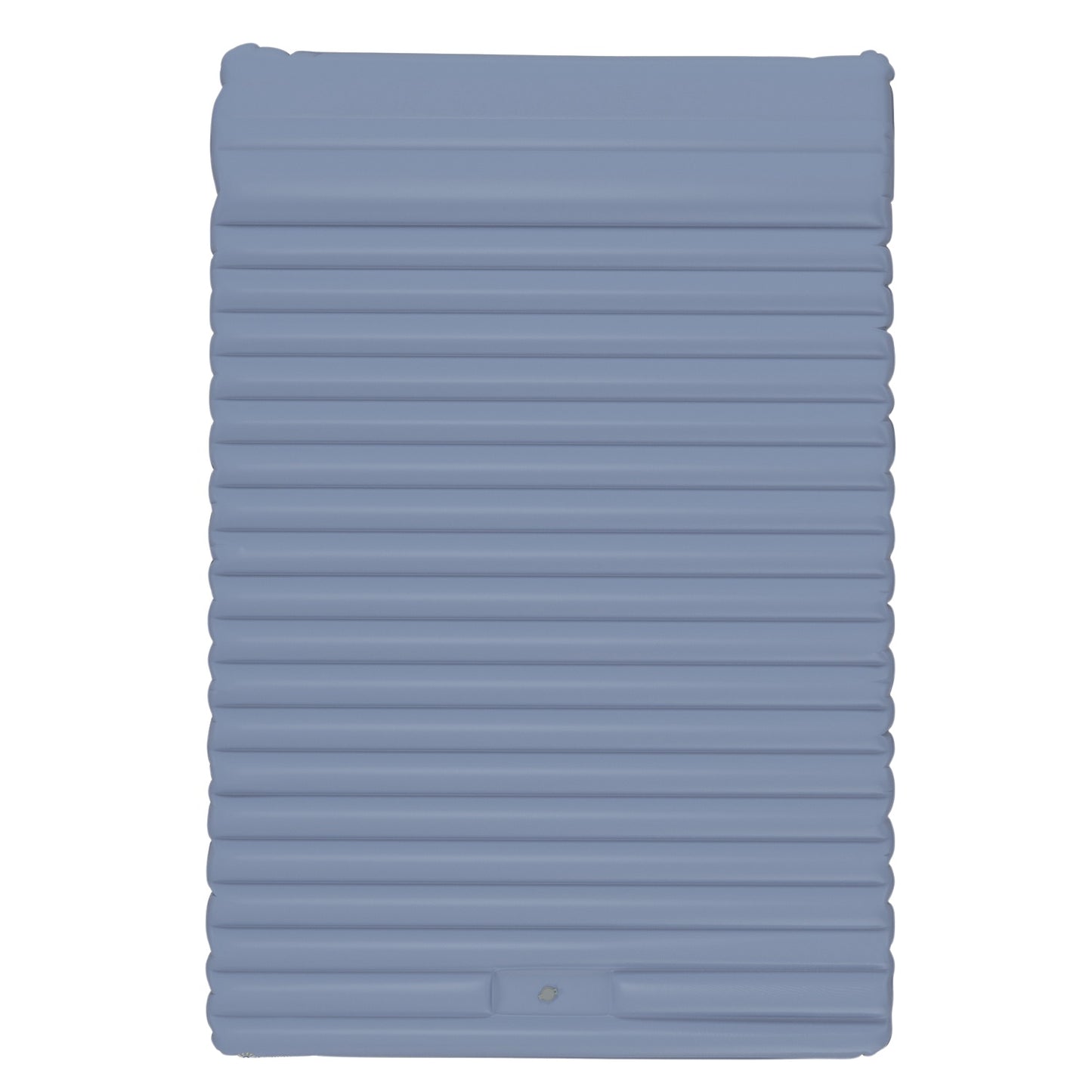 Self-inflating camping sleeping mat for 2, foot pump, blue