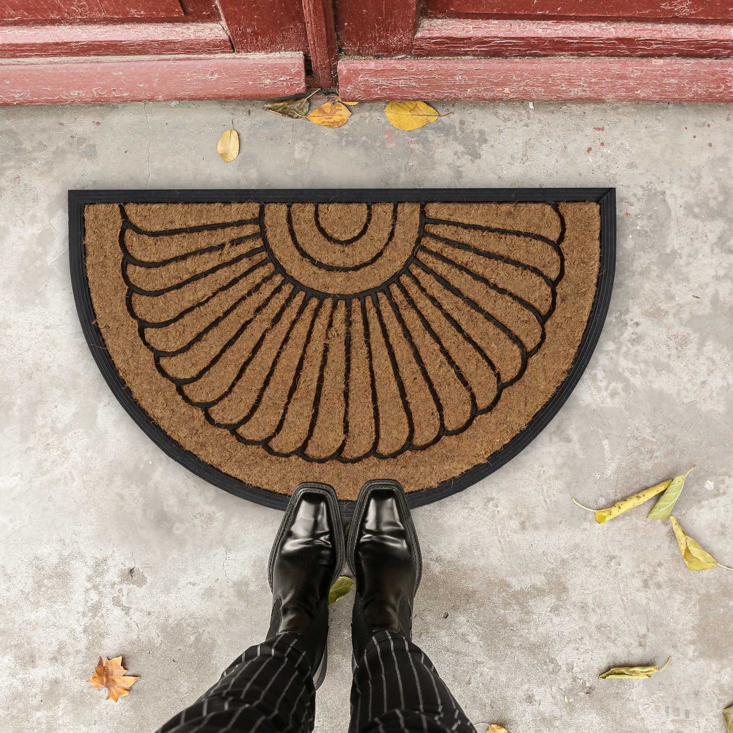 Semi-round door mat coconut & rubber