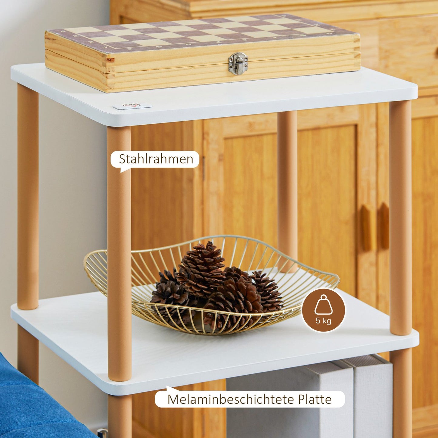 Serving trolley in steel, 4-level, 40x30x105.5 cm