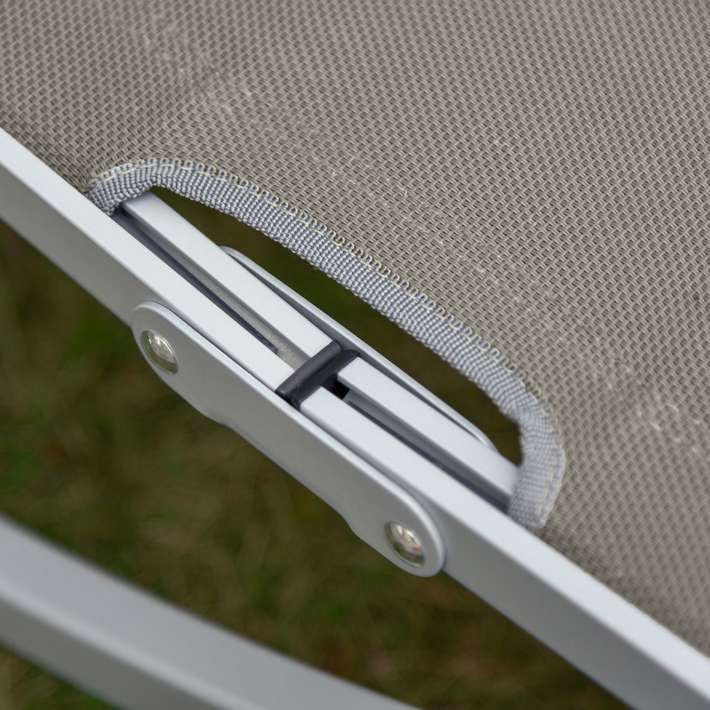 Ergonomic sun lounger set, aluminum frame, light grey