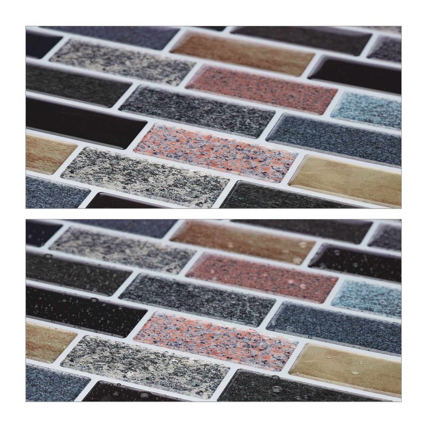 Set of 10 Tile Stone Wall Stickers