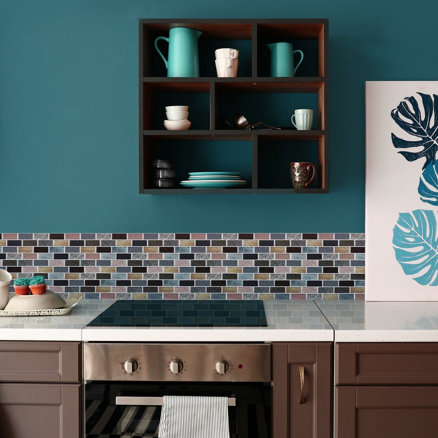 Set of 10 Tile Stone Wall Stickers