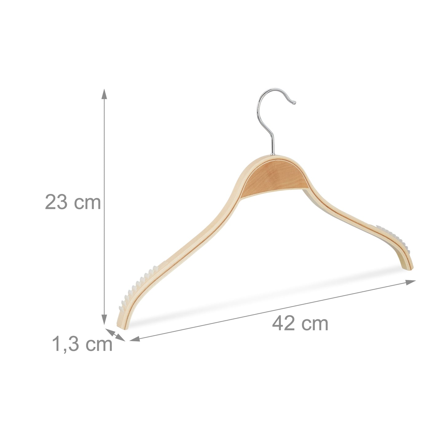 Set of 10 Wooden Clothes Hangers