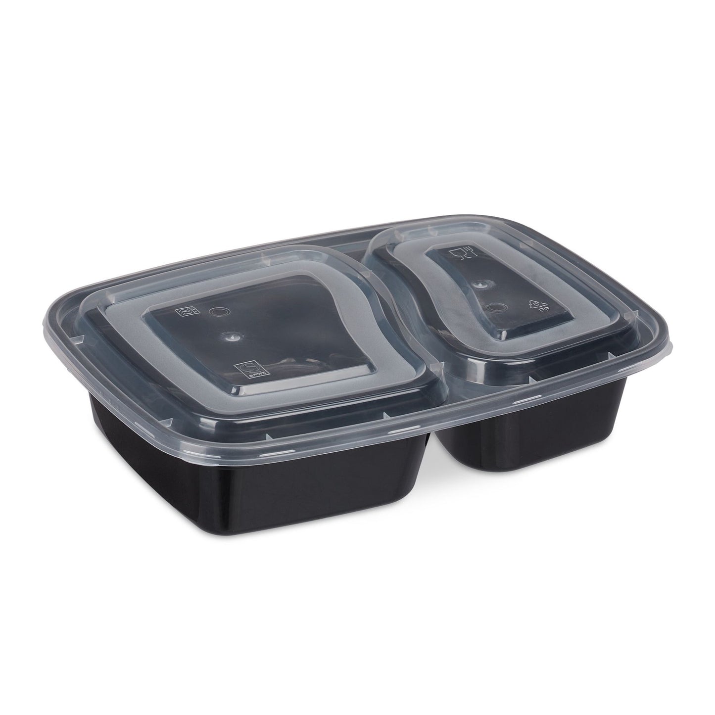 Set of 10 mealprep boxes, 2 compartments