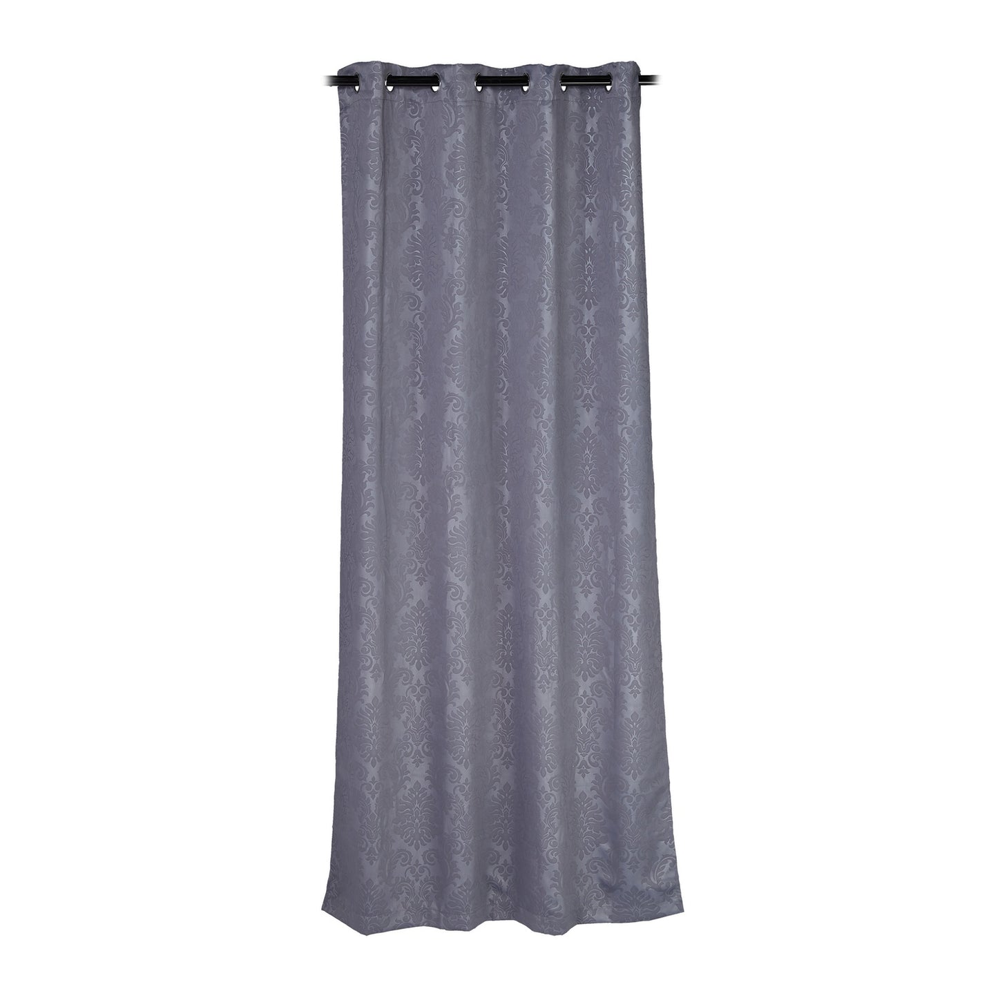 Set of 2 Grey Curtains with Pattern