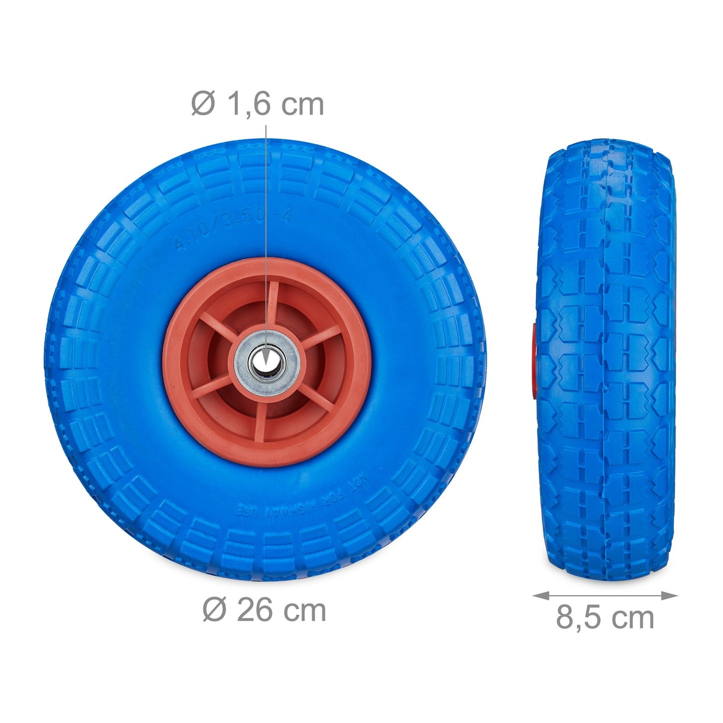 Set of 2 PU wheelbarrow tires 4.1/3.5-4