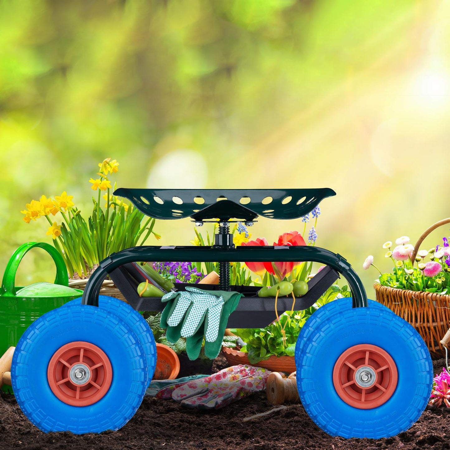 Set of 2 PU wheelbarrow tires 4.1/3.5-4