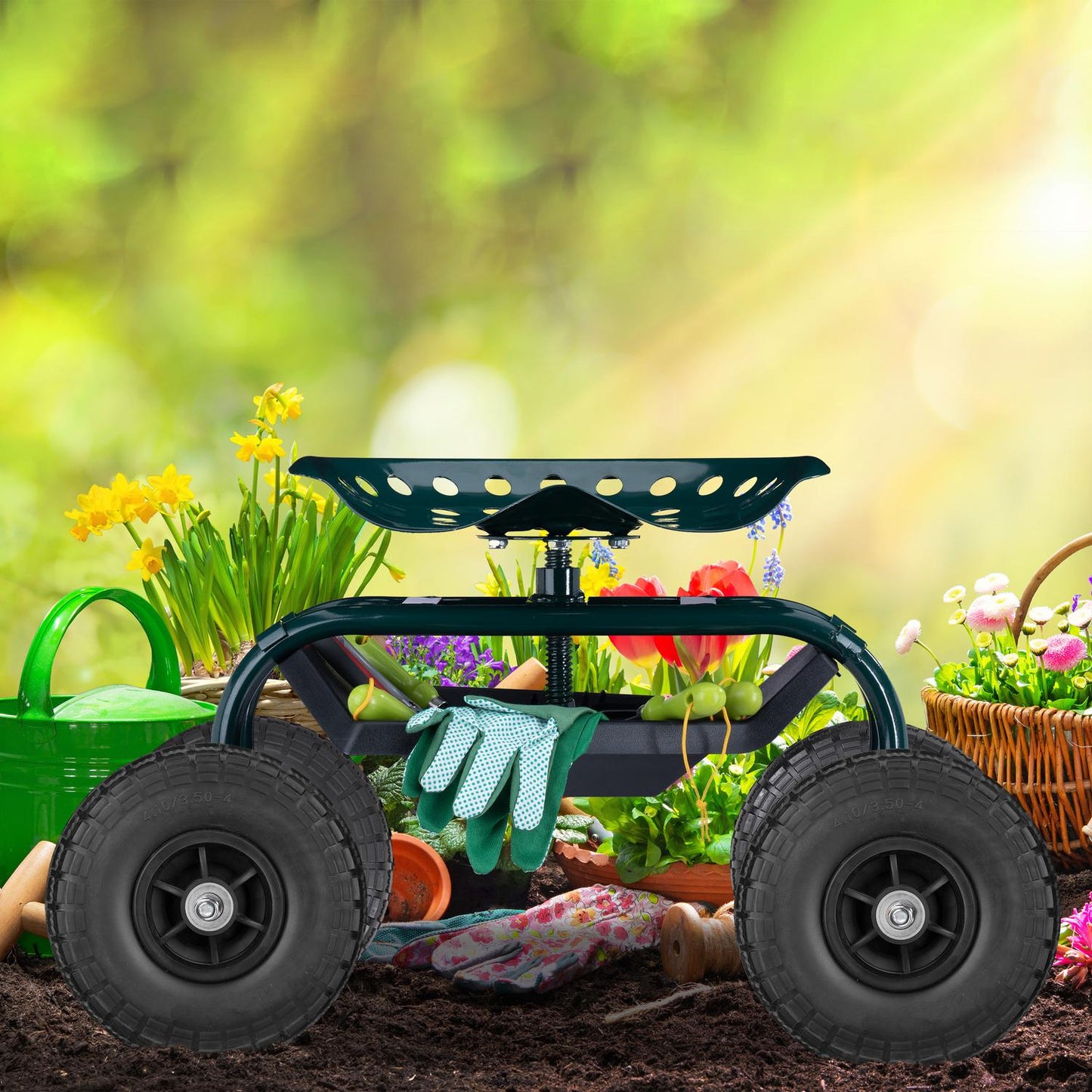 Set of 2 PU Wheelbarrow Tyres 4.1/3.5-4