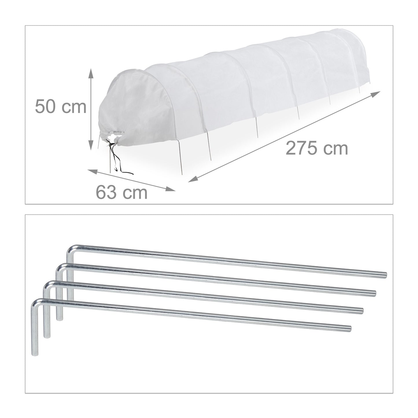Set of 2 PVC Grow Tunnels 3.4 m