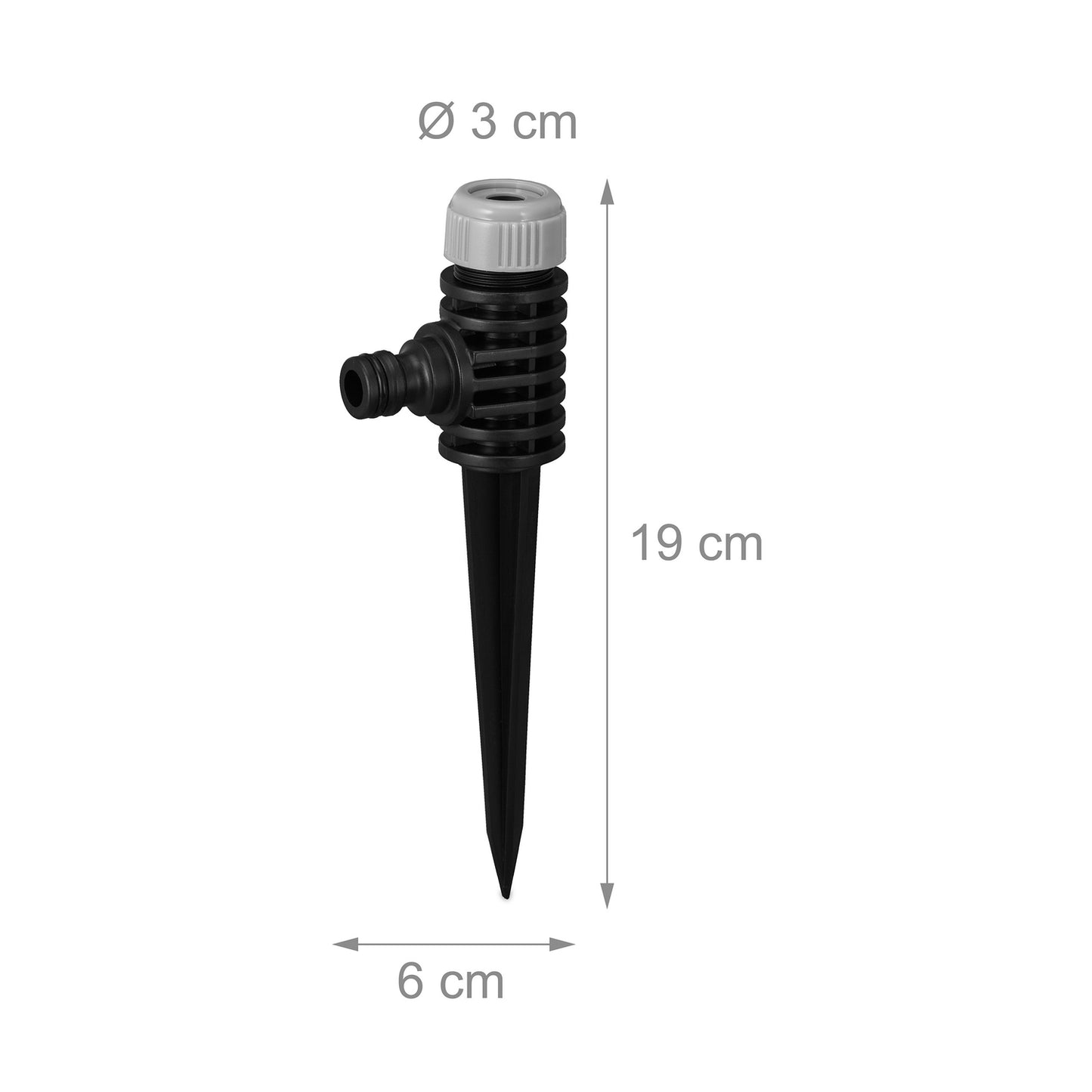 Set of 2 Spike Sprinklers in Black/Grey