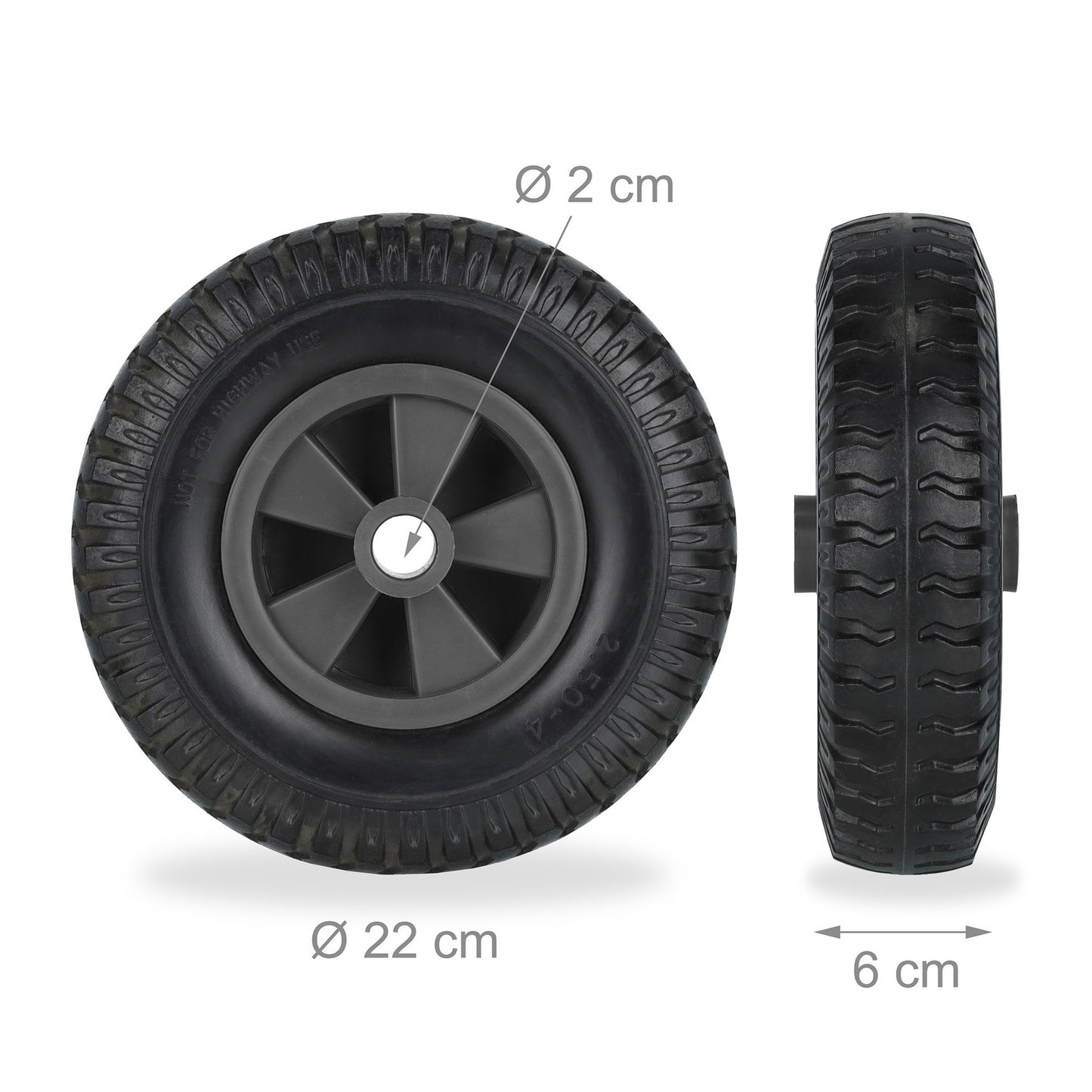 Set of 2 Wheelbarrow Wheels 2.50-4