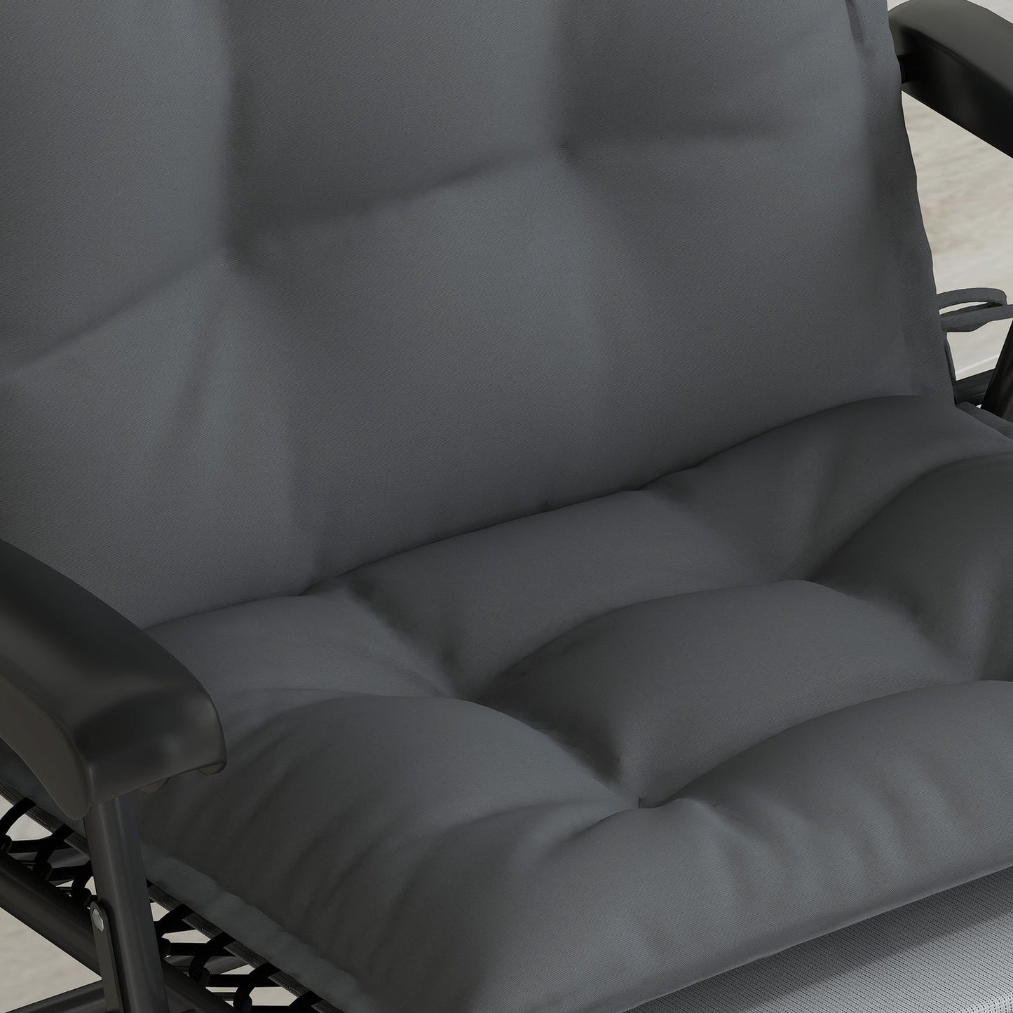 Water repellent dark gray sun lounger cushions - set of 2