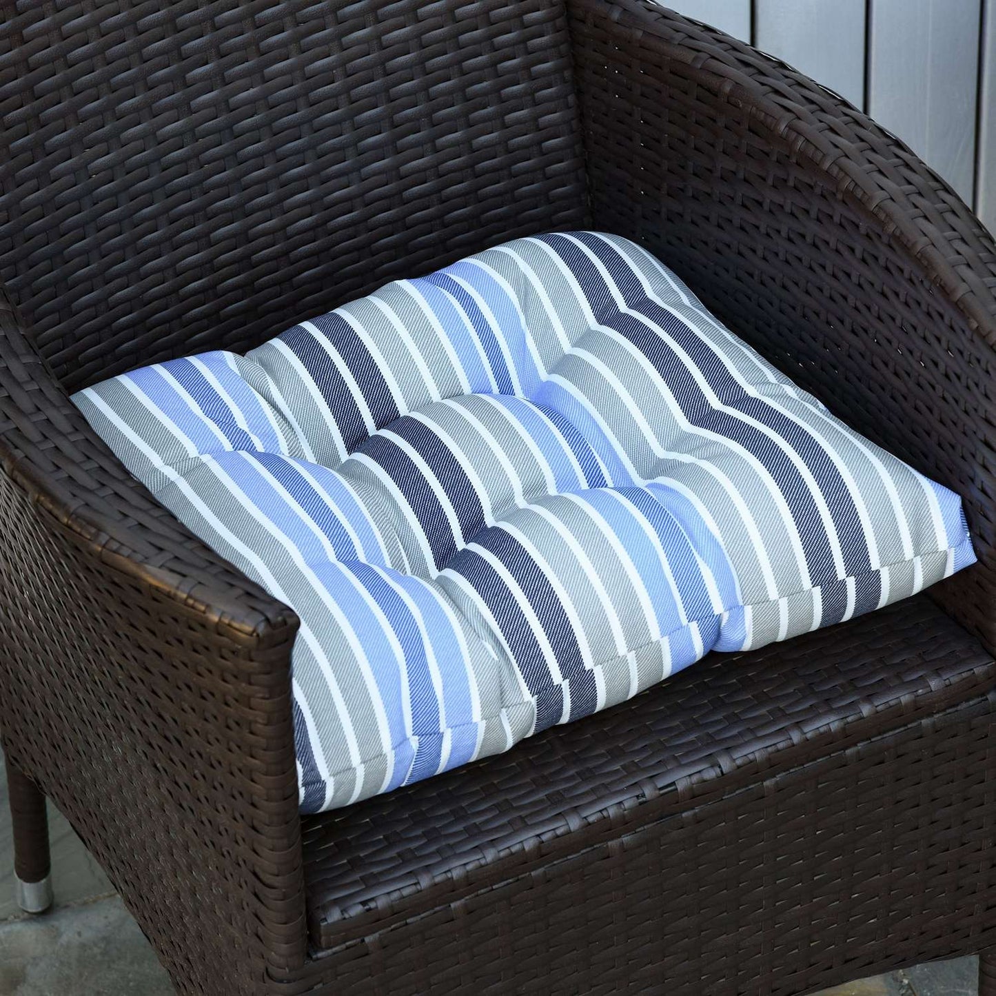 Chair Seat cushions, Easy-Clean, Blue Stripes, 50x45x8 cm