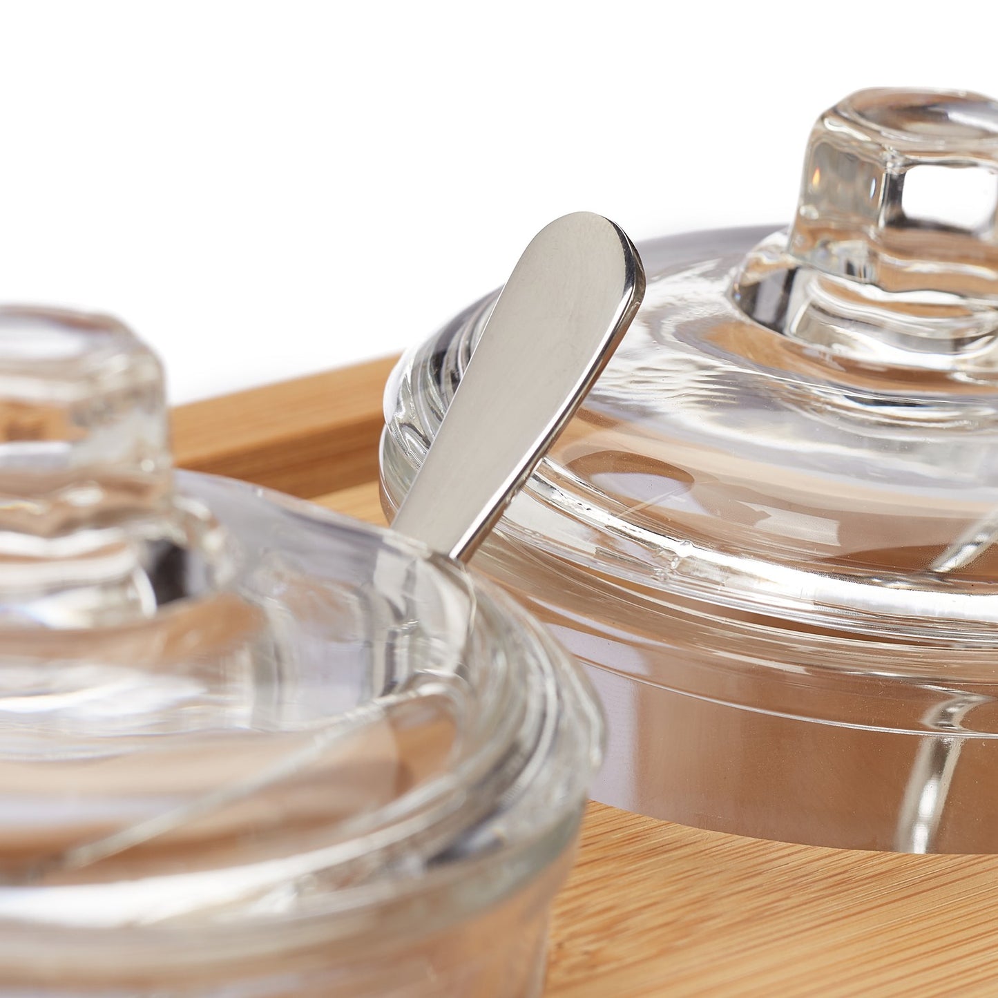 Set of 3 Spice Jars with Bamboo Holder