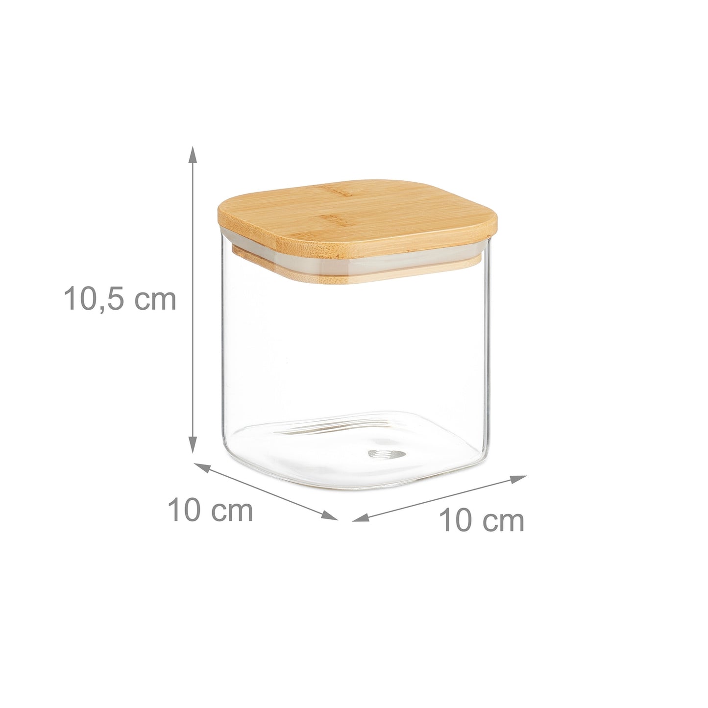 Set of 3 Storage Jars with Lids 600 ml