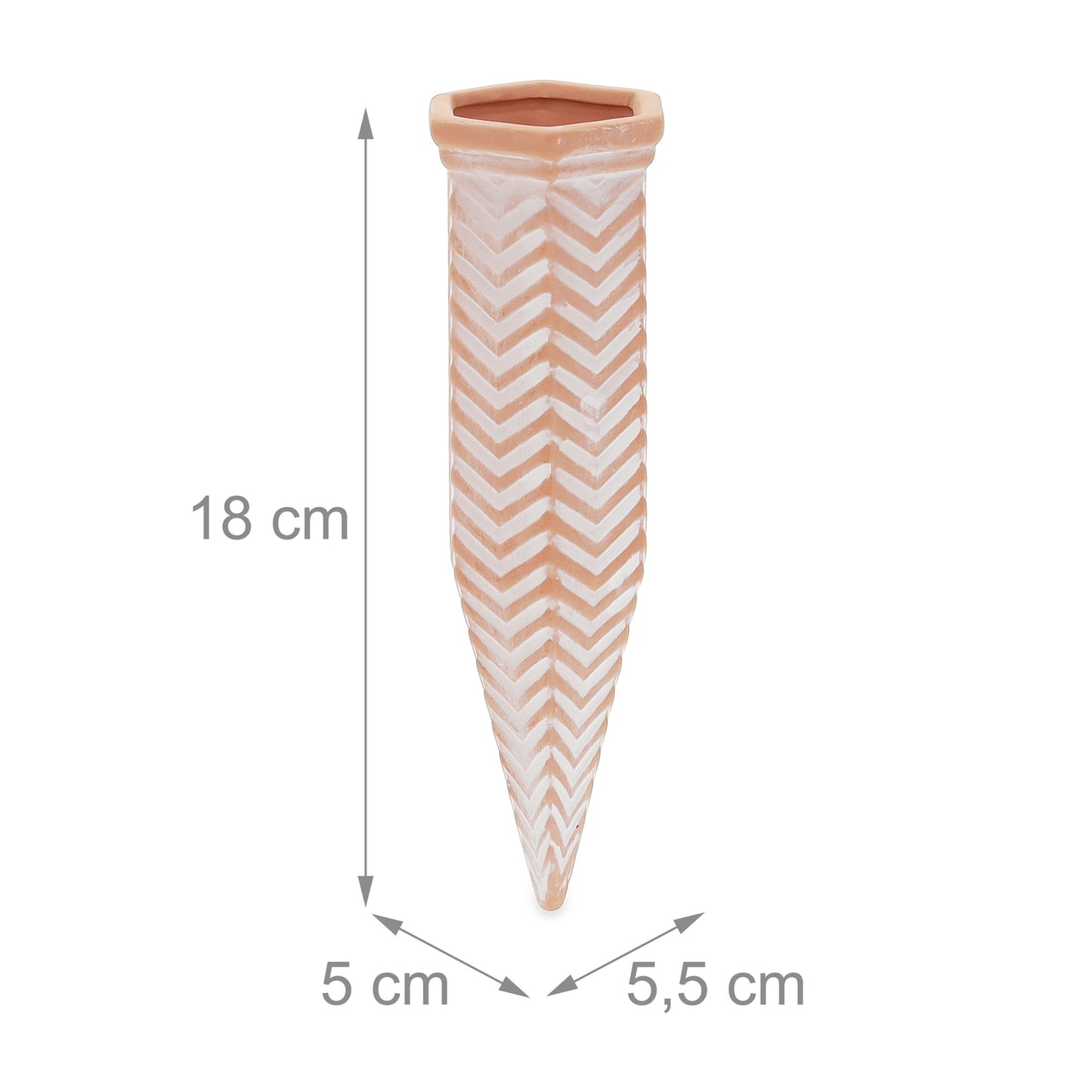 Set of 4 Clay Watering Spikes Zig-Zag