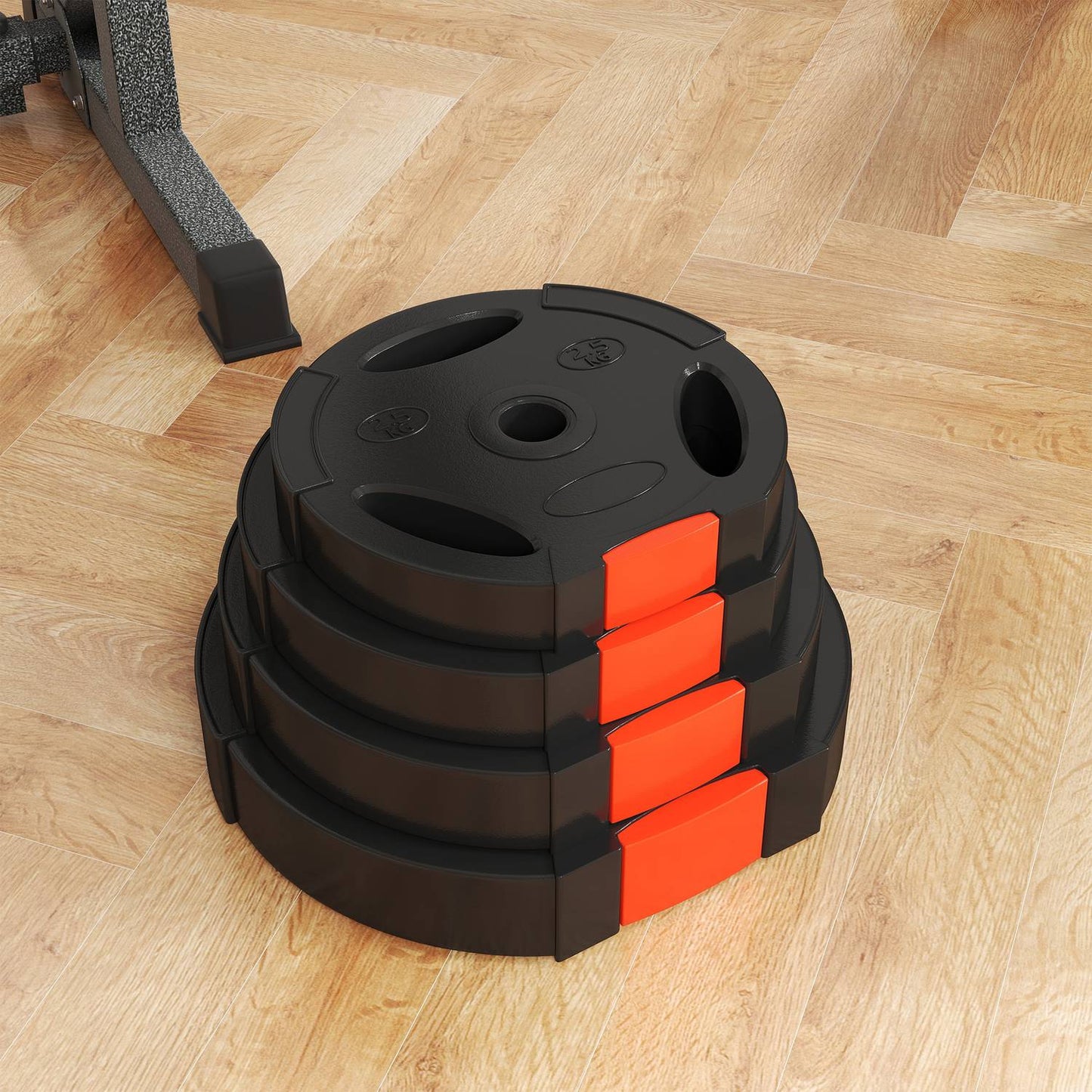 Weight set for dumbbell, 2 pairs with 30 mm plates, black