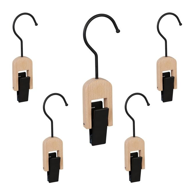 Set of 5 Laundry Hooks Black