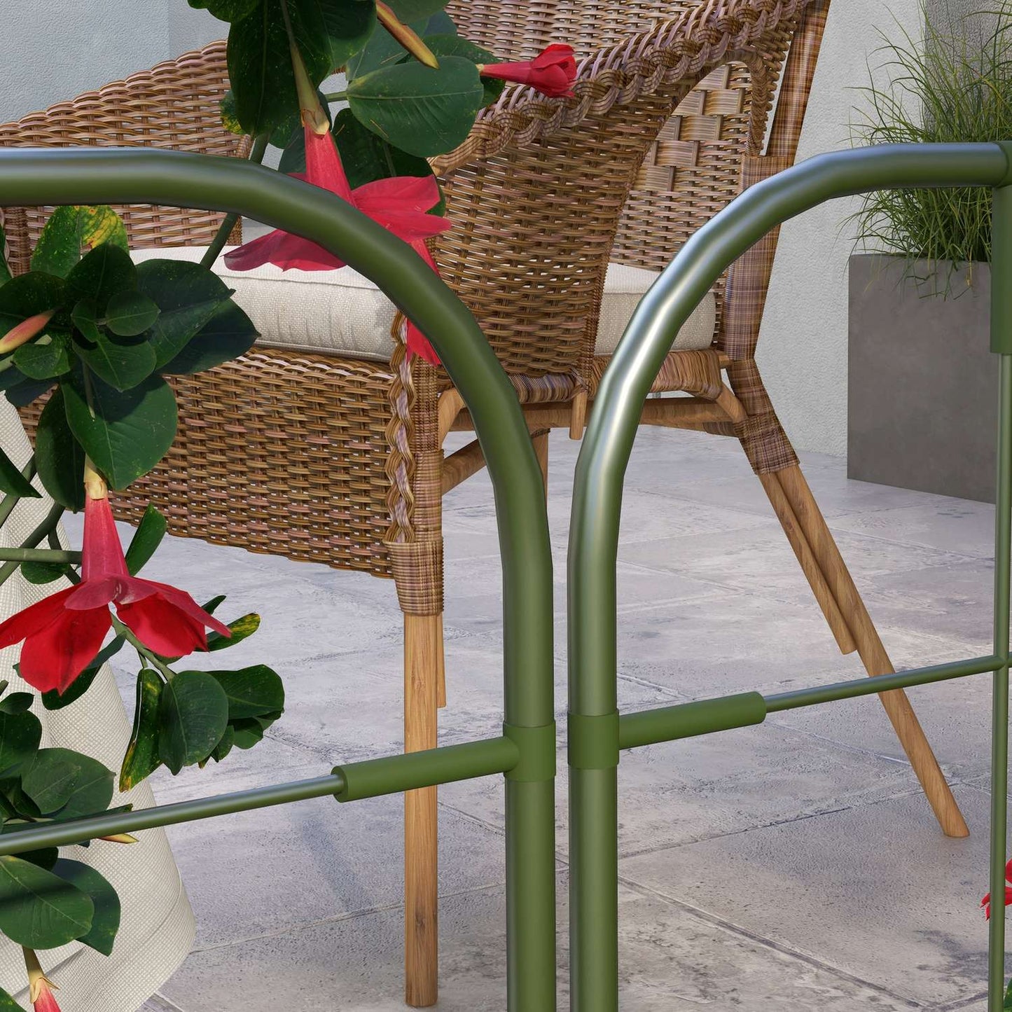Steel Plant Trellises Set, Weather Resistant & Sturdy, Green