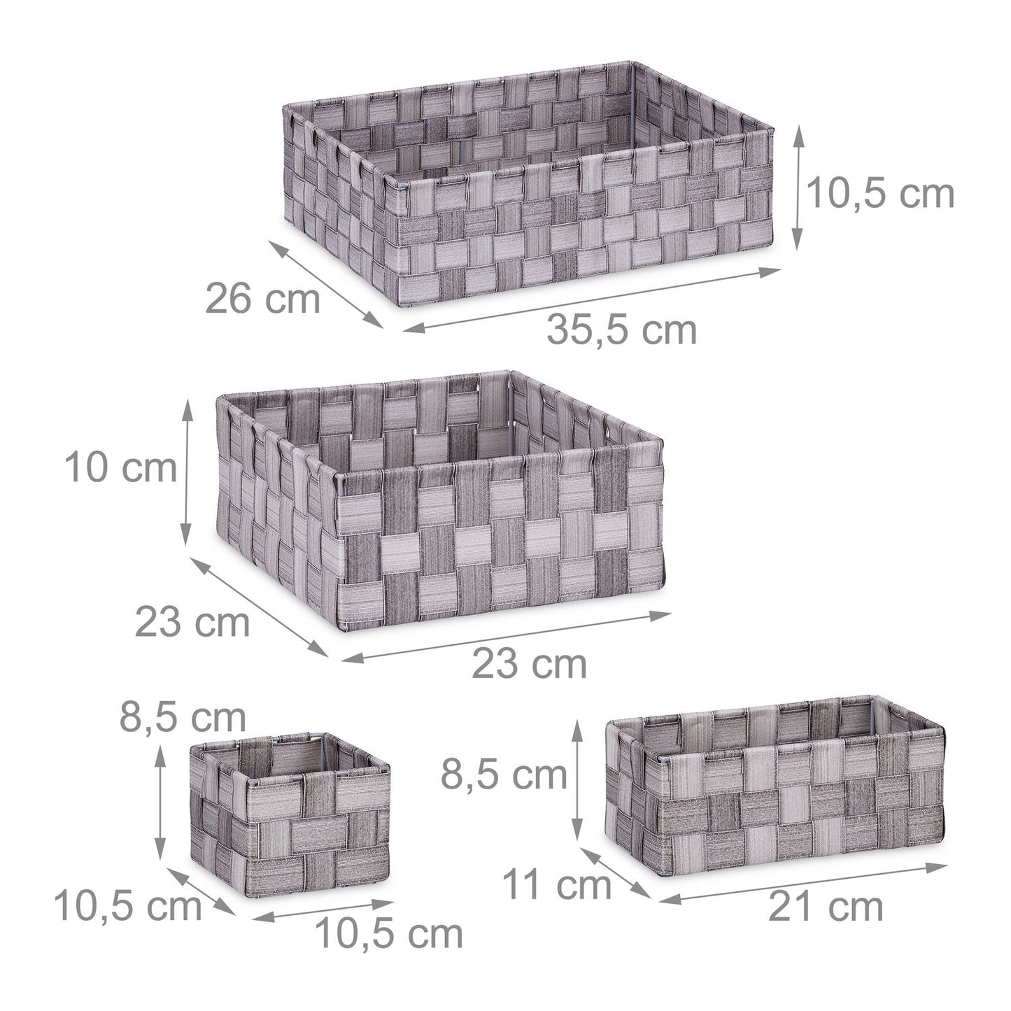 Set of 8 Plastic Storage Baskets