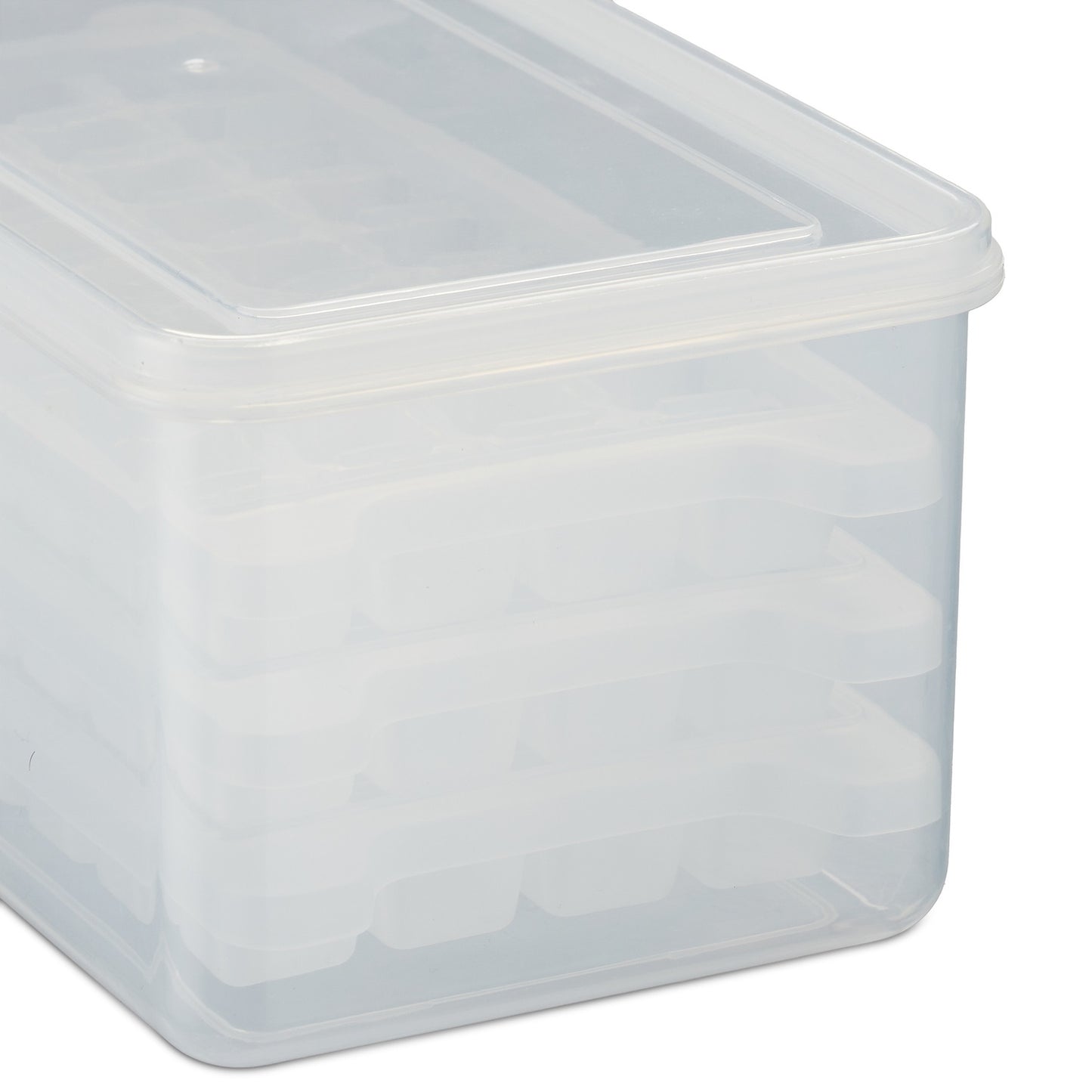Set of ice cube molds with box and lid