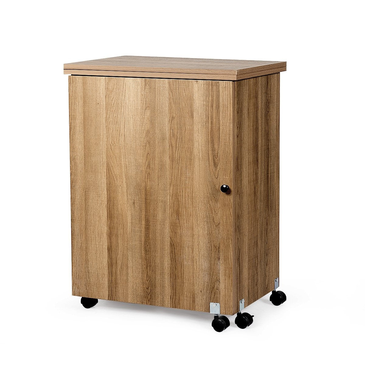 Sewing machine table Foldable sewing table with storage compartments 118.5 x 40 x 79.5 cm Natural