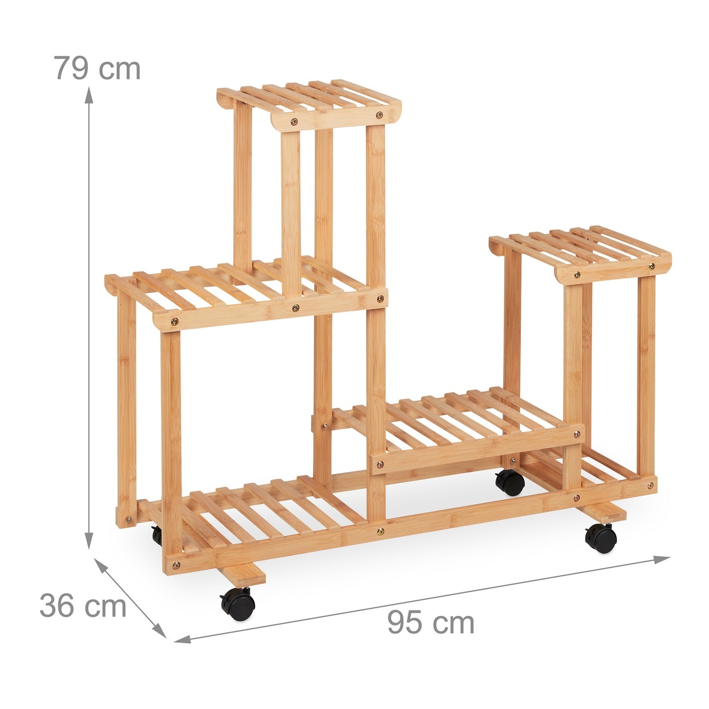 Shelf for plants in bamboo