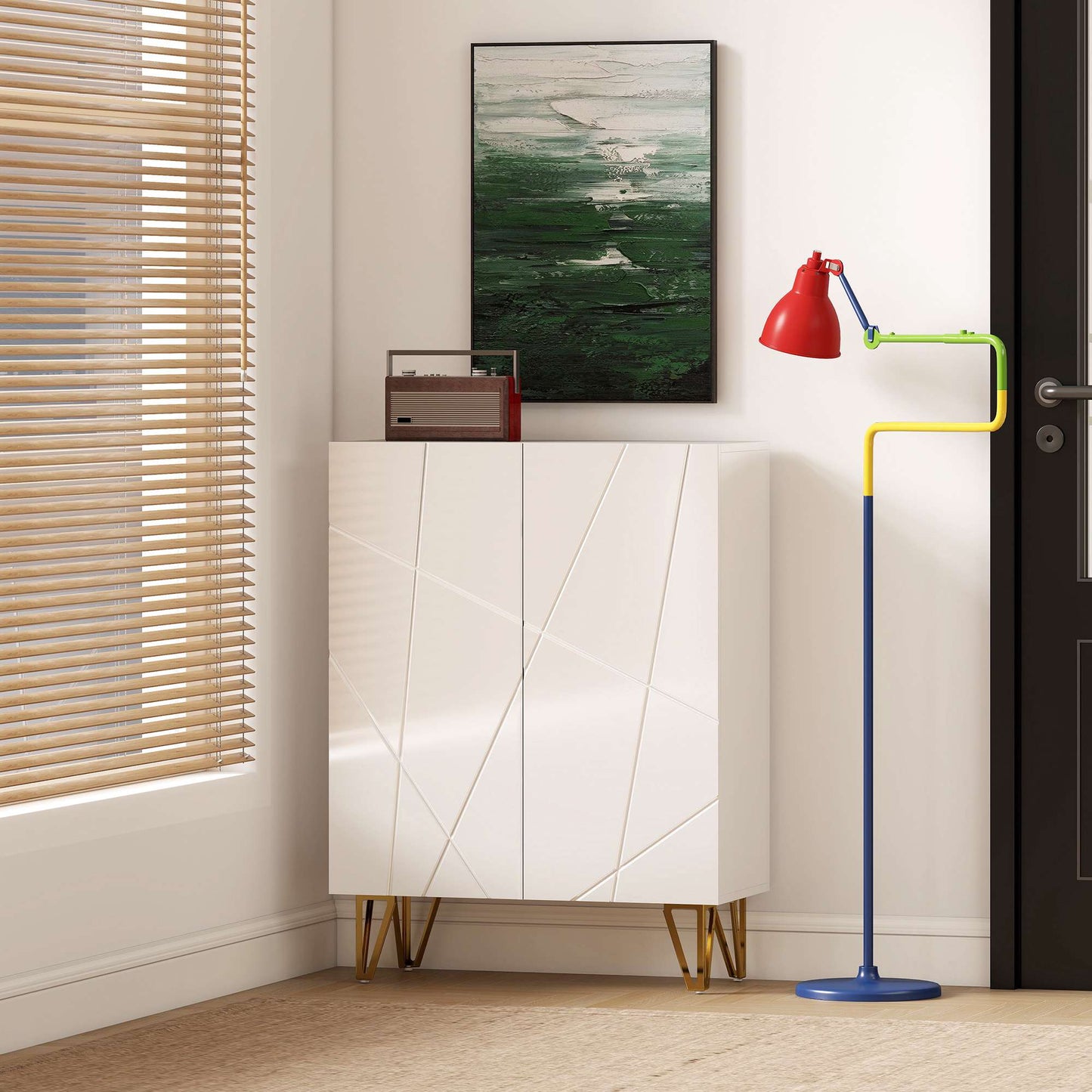 Shoe Cabinet with Adjustable Shelves, White, 72 x 31.5 x 95 cm