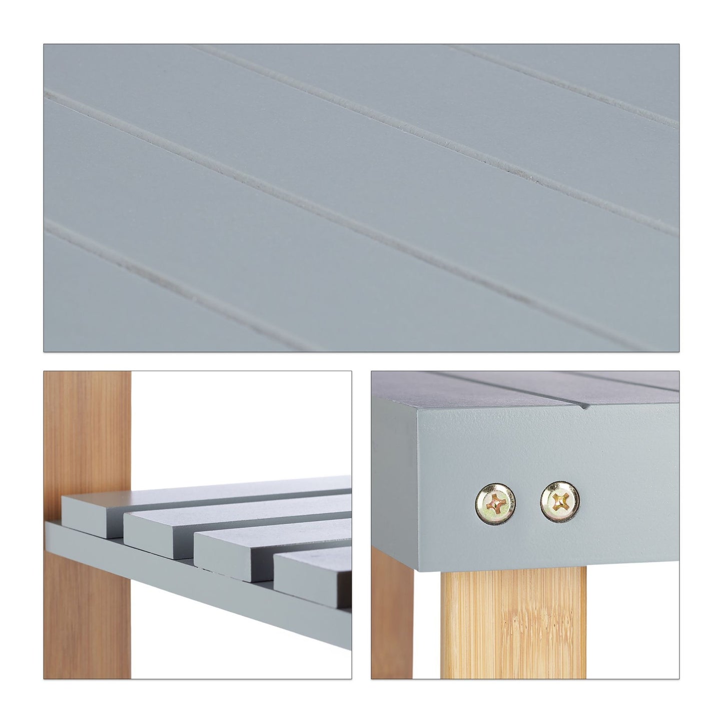 Shoe bench in bamboo gray