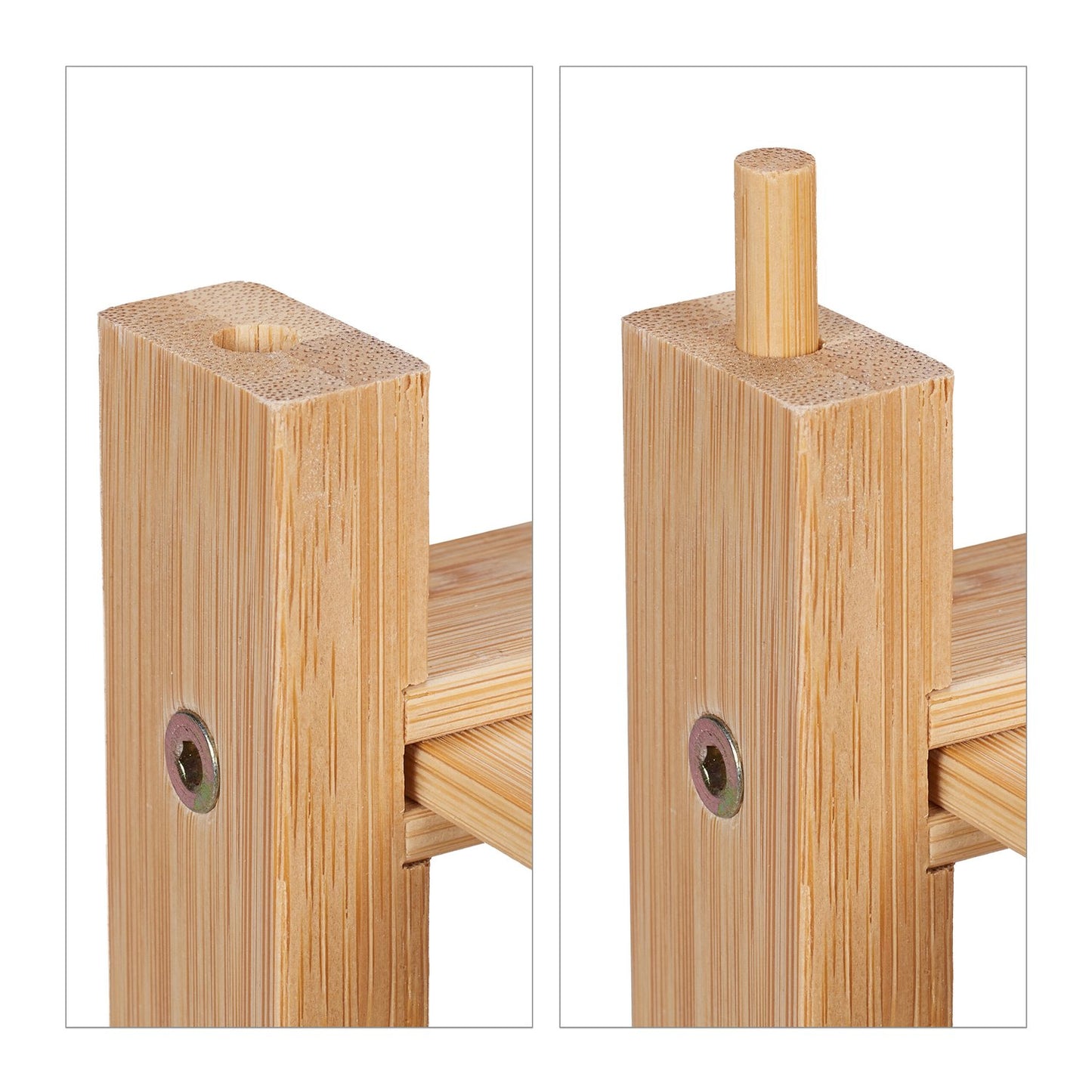 Shoe rack in bamboo 3 levels stackable