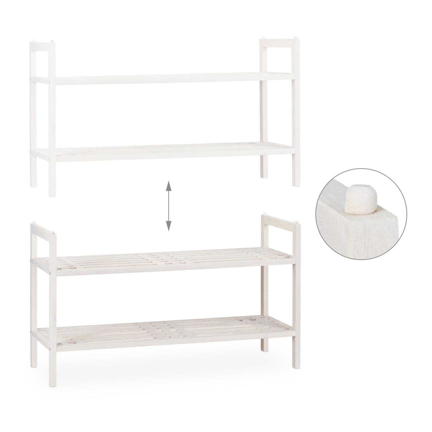Shoe shelf stackable white