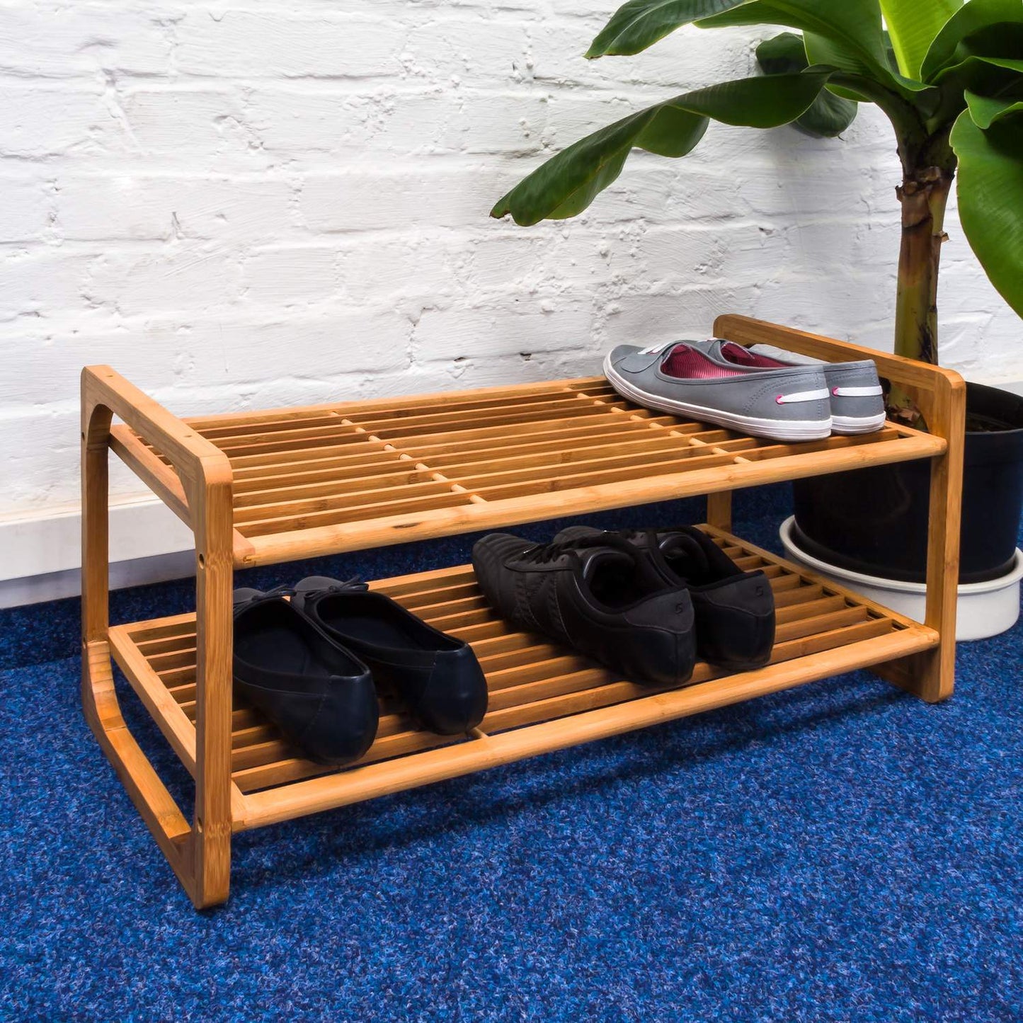 Shoe shelf with 2 shelves