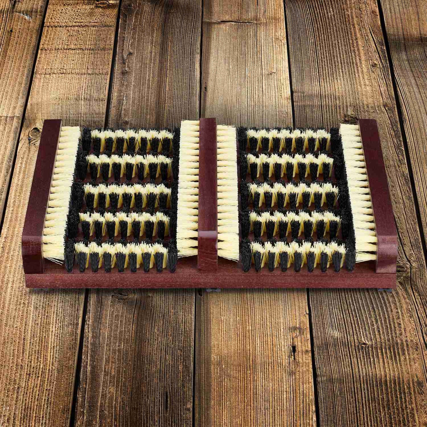Shoe washing with brushes