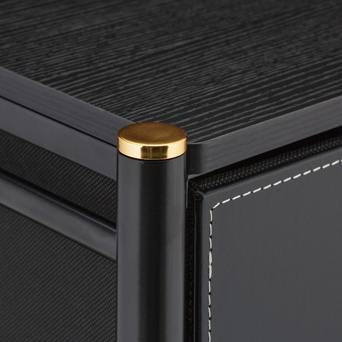 Side Cabinet with 2 Leather-Look Drawers