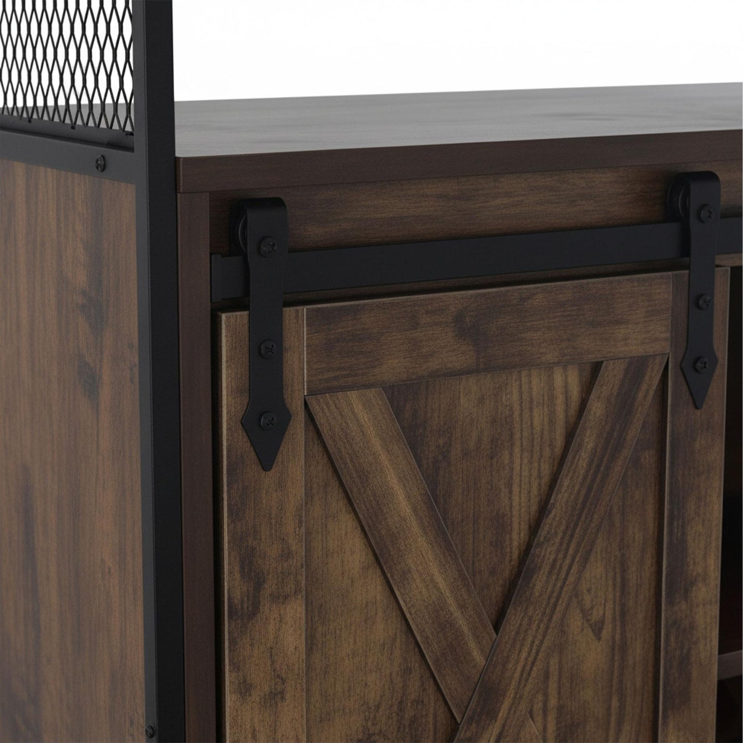 Sideboard with Sliding Barn Doors – Rustic Storage Cabinet