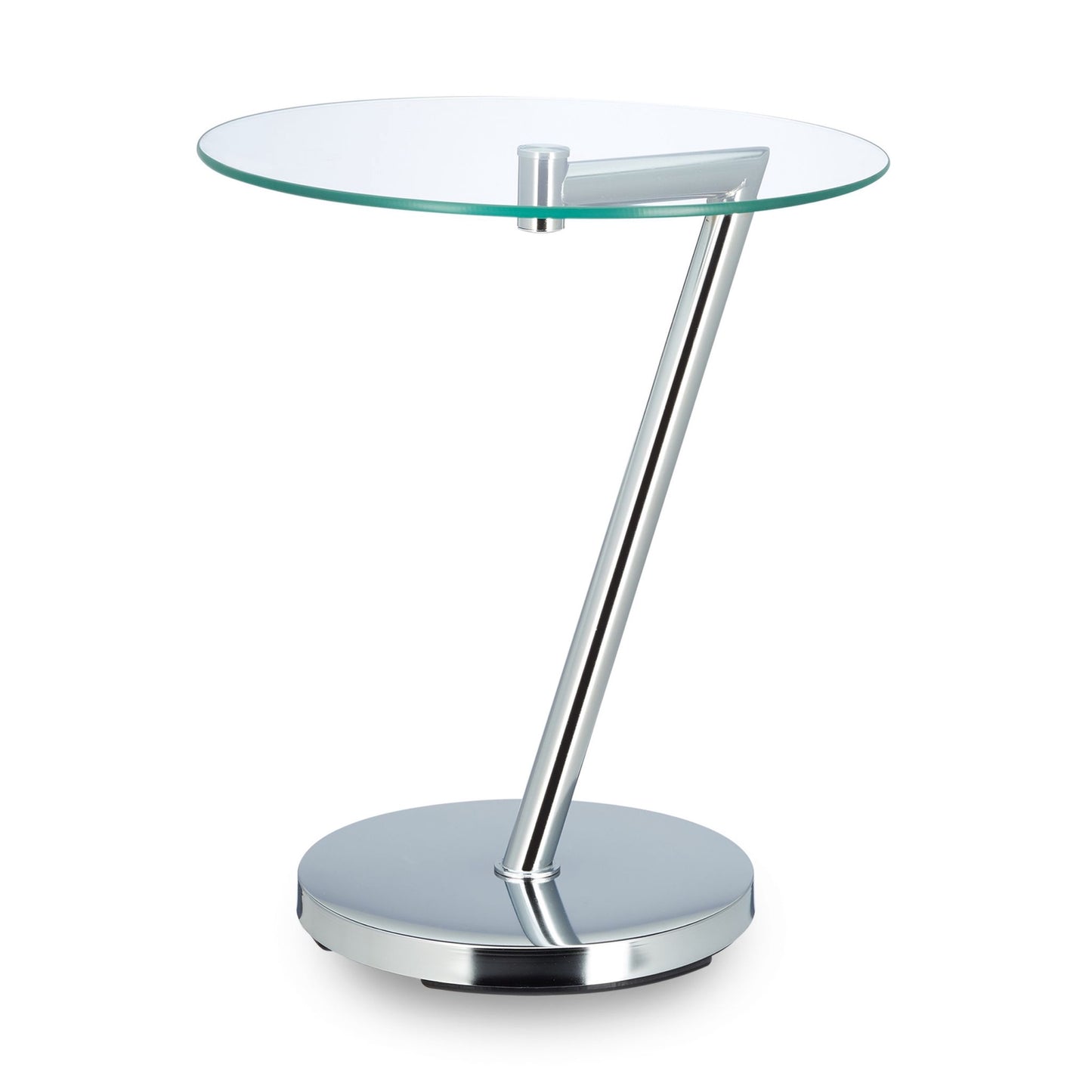 Side table in glass & metal
