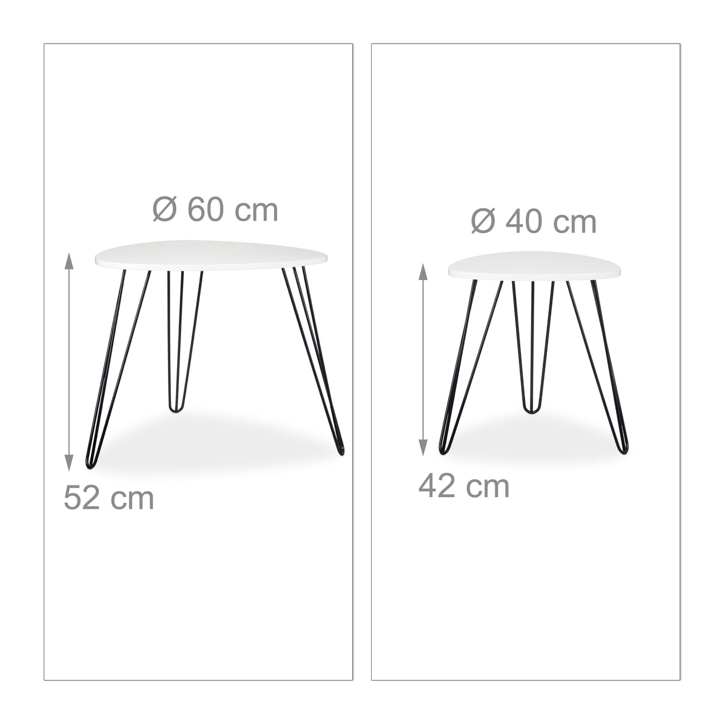 Side table white set of 2